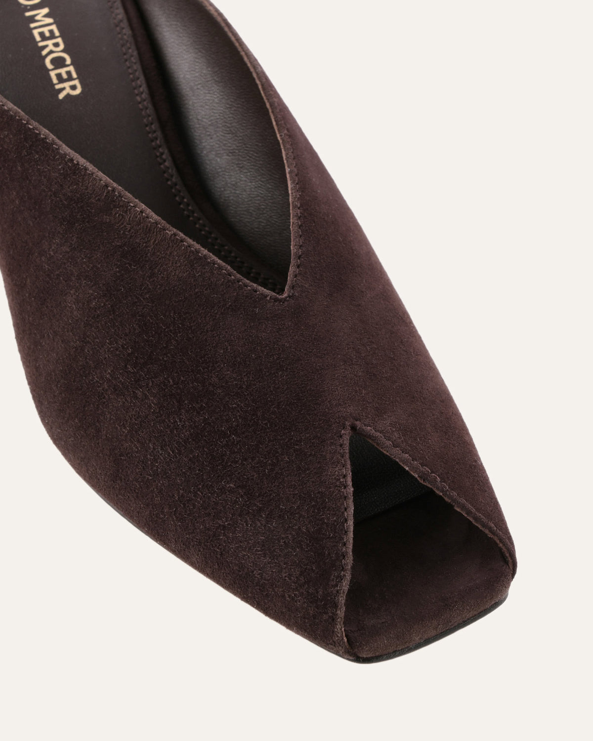 FERRIS MID HEEL SANDALS BITTER CHOC SUEDE