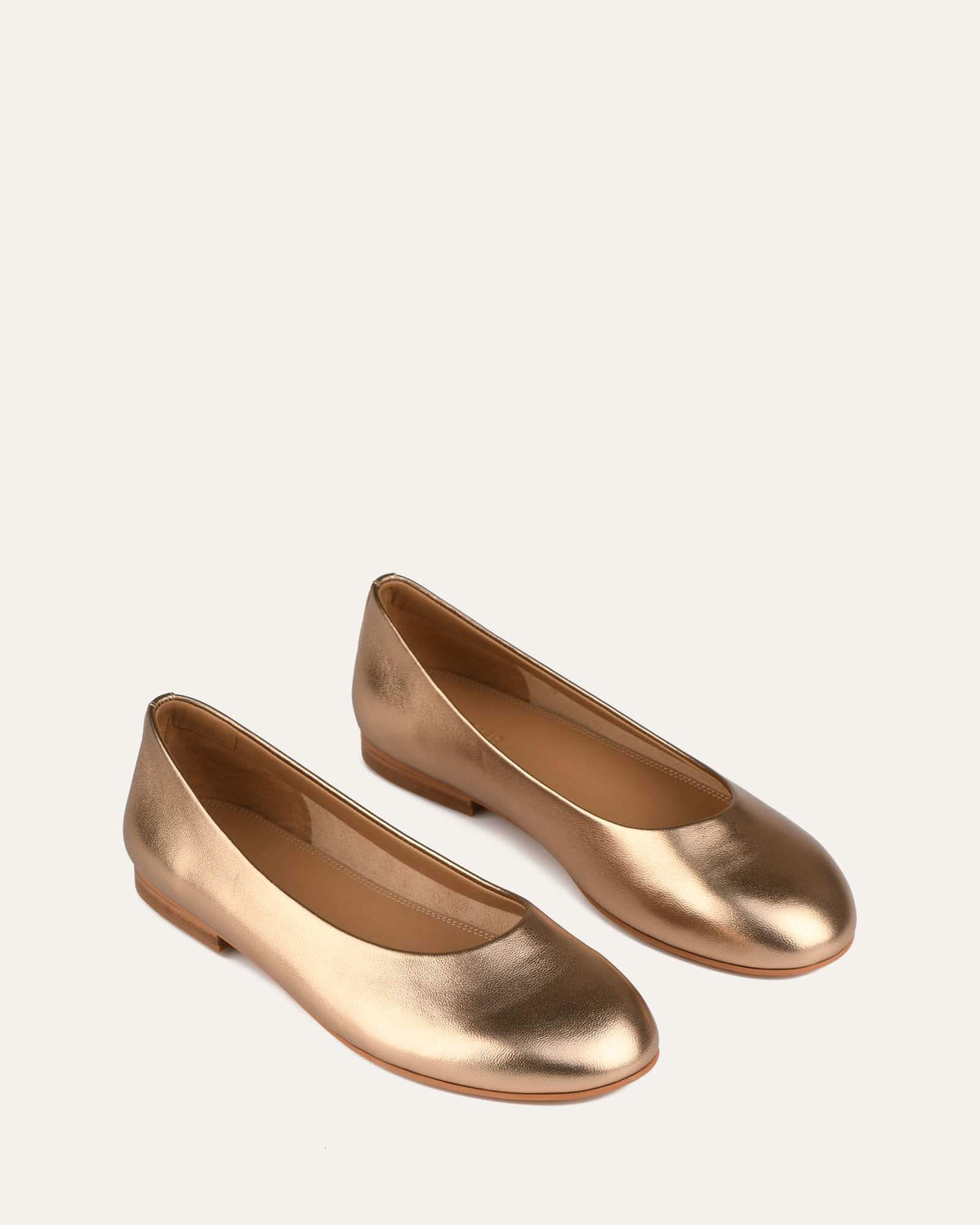 FINCH CASUAL FLATS GOLD LEATHER