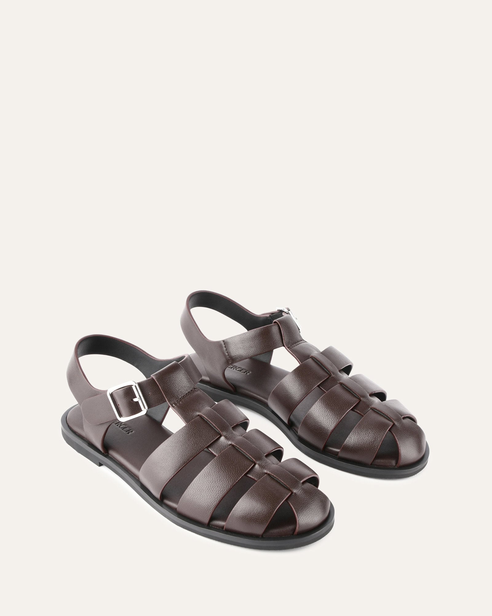 FINN FLAT SANDALS CHOCOLATE LEATHER image