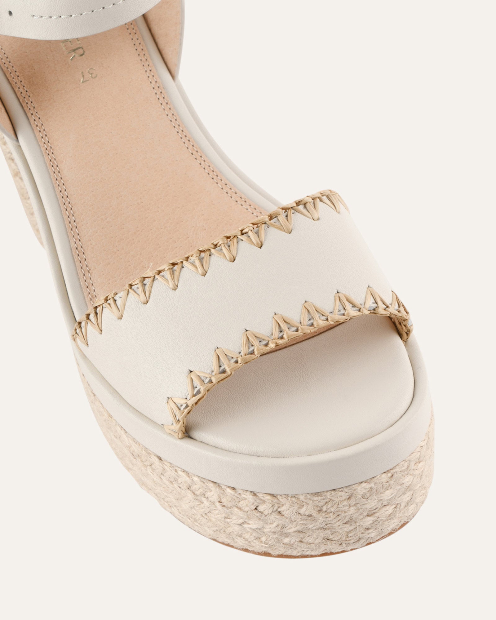 FISHER HIGH HEEL PLATFORM SANDALS OFF WHITE LEATHER image