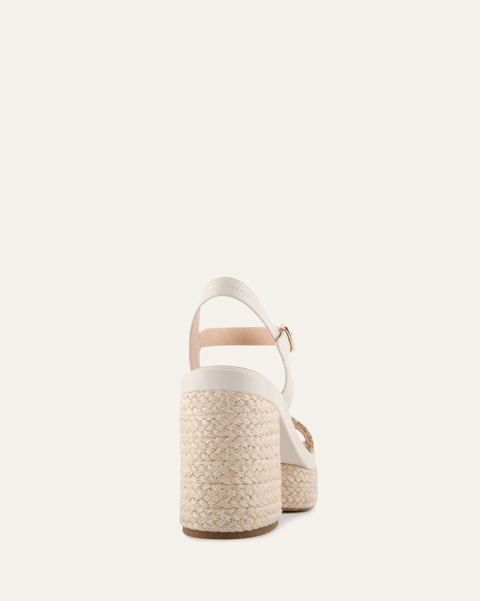 FISHER HIGH HEEL PLATFORM SANDALS OFF WHITE LEATHER image