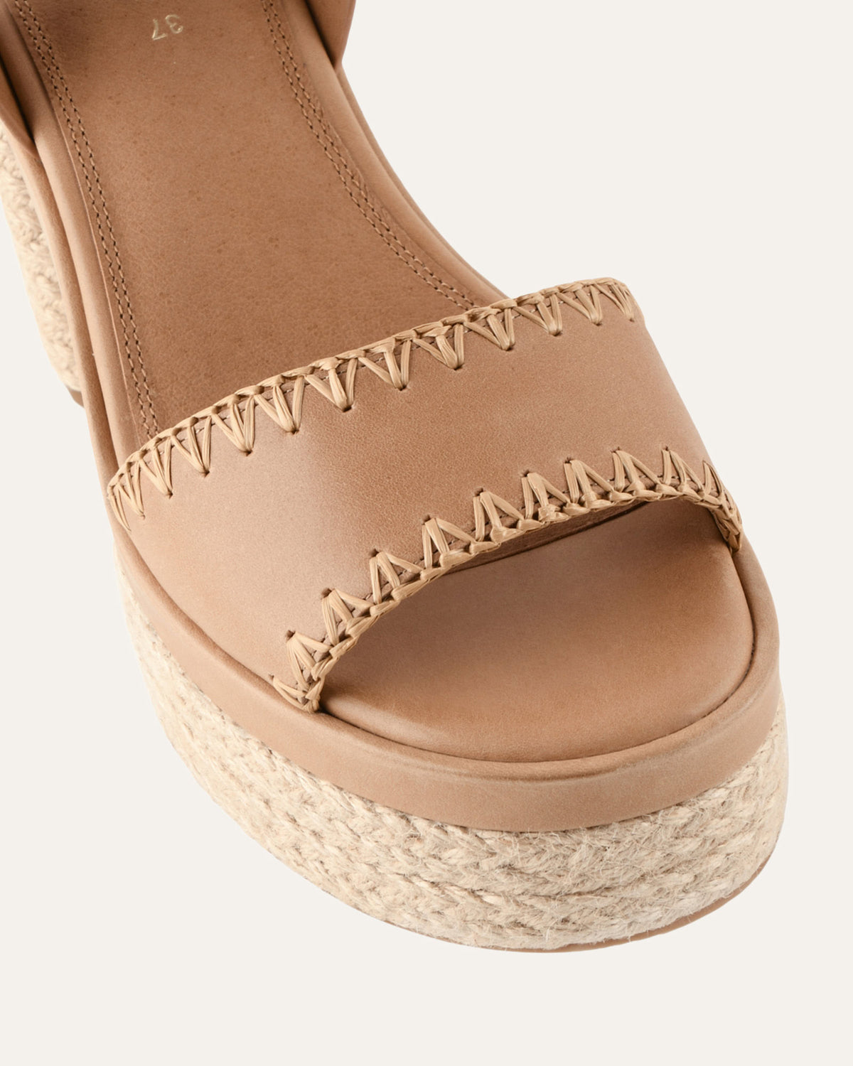 FISHER HIGH HEEL PLATFORM SANDALS TAN LEATHER