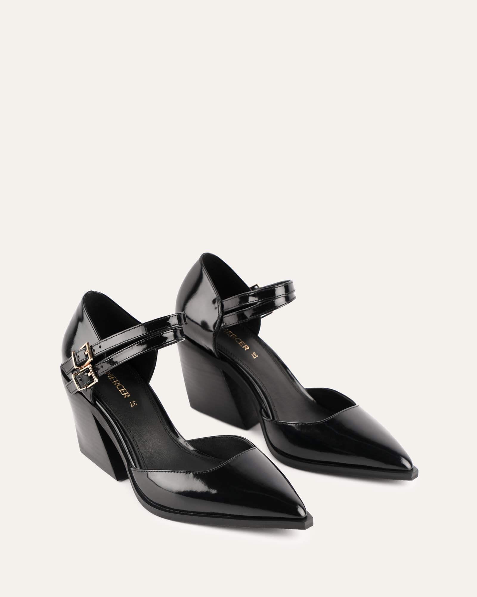 Black medium heel shoes Clearance