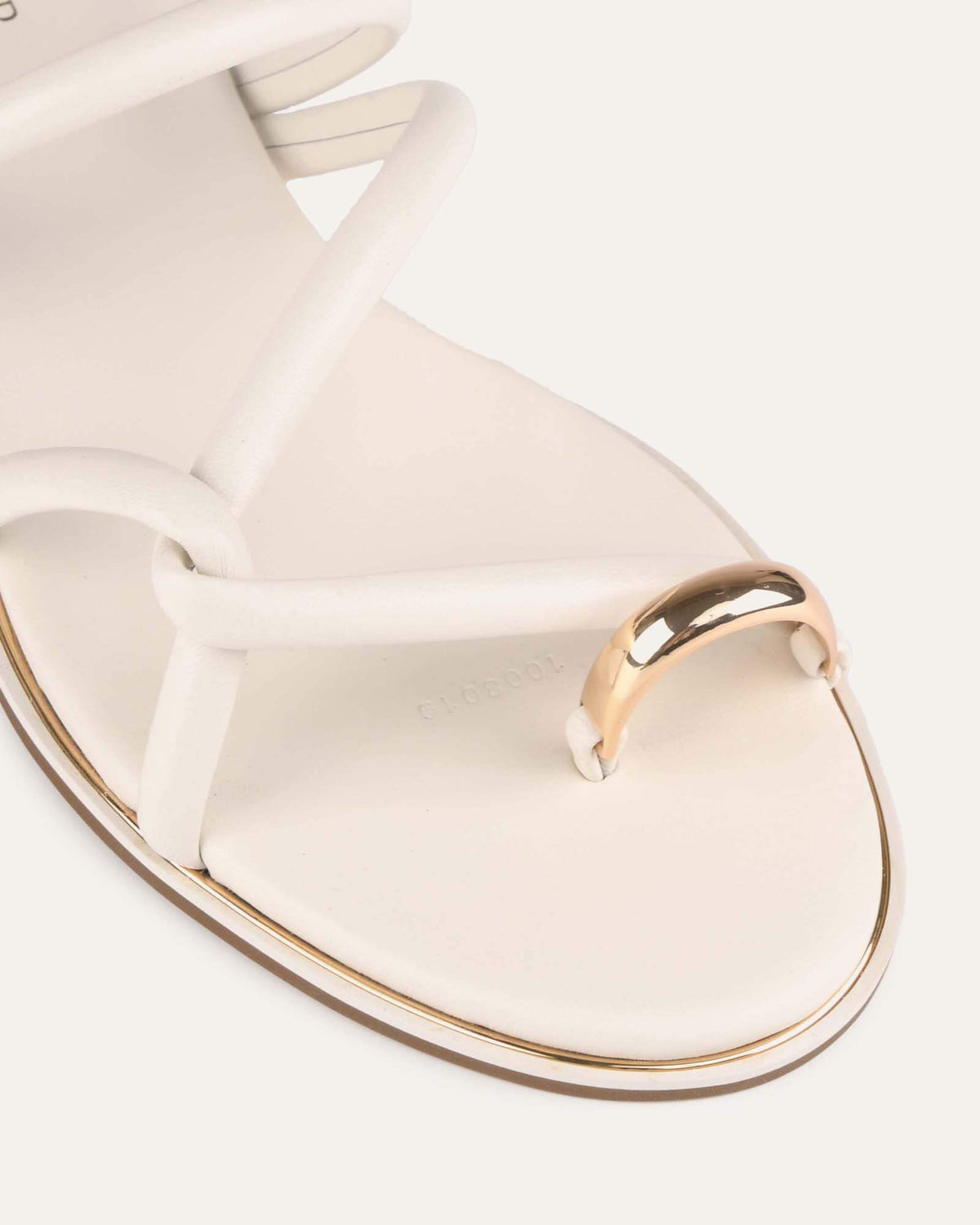 FORTUNE FLAT SLIDES WHITE LEATHER