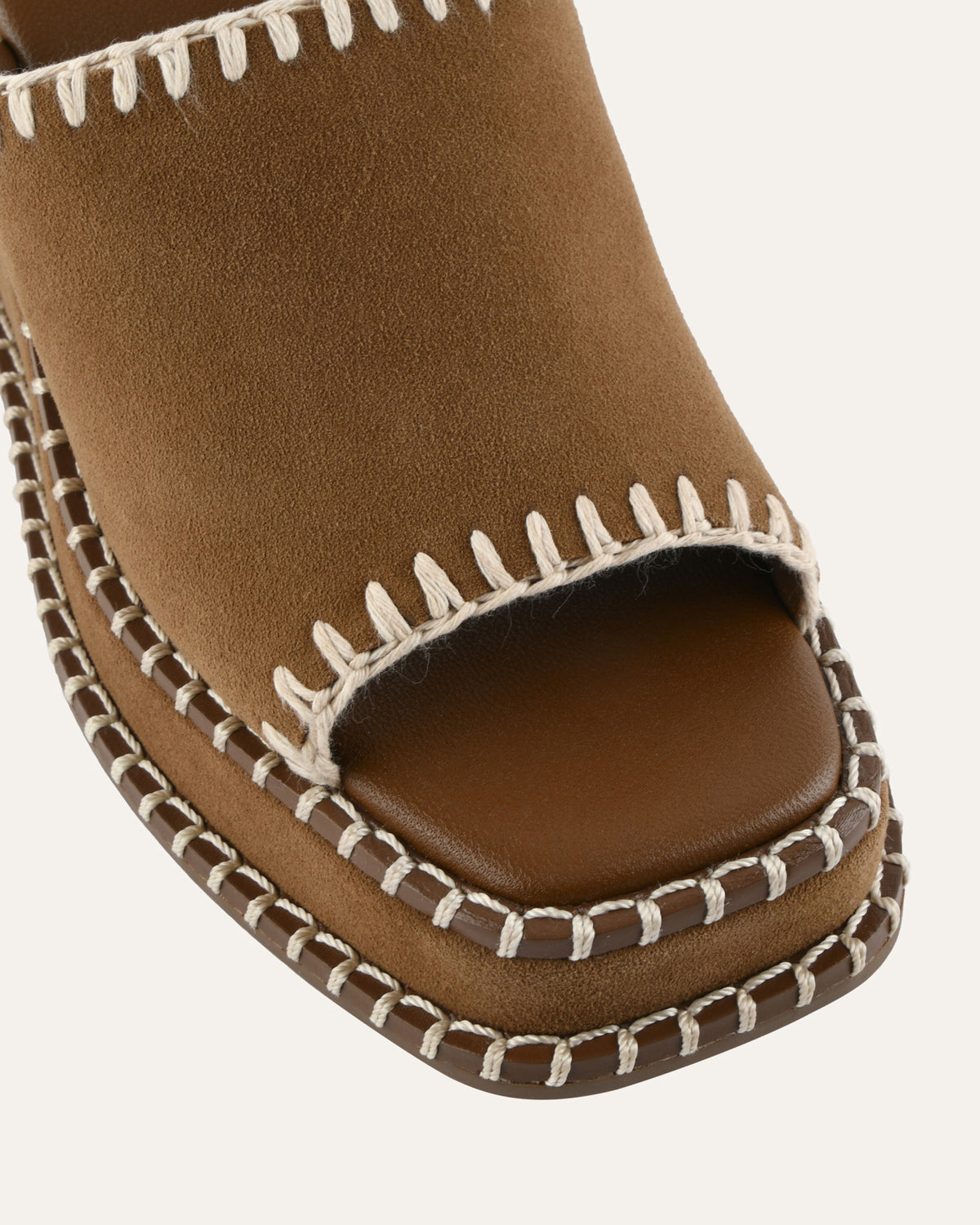 FRANKIE HIGH WEDGE SANDALS BISCUIT SUEDE