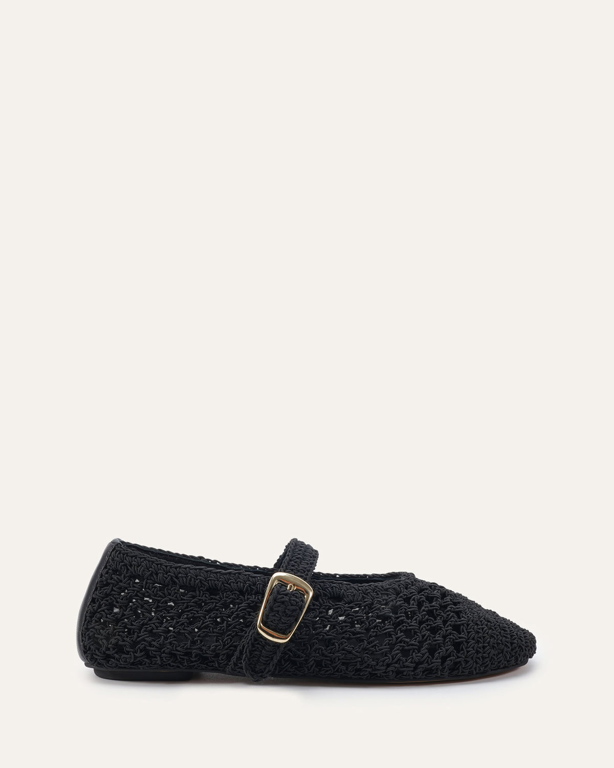 GENE DRESS FLATS BLACK CROCHET