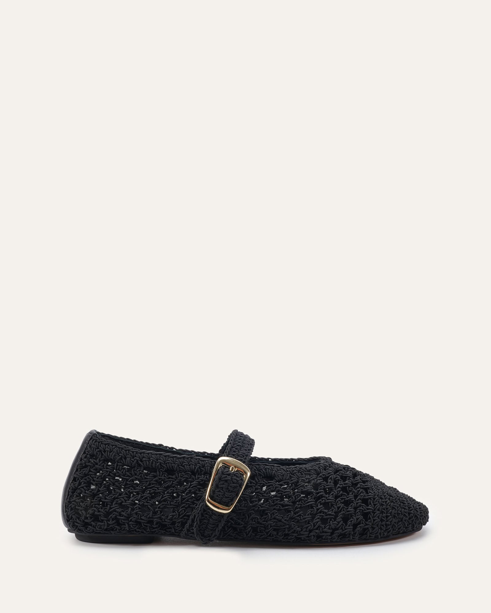 GENE DRESS FLATS BLACK CROCHET image