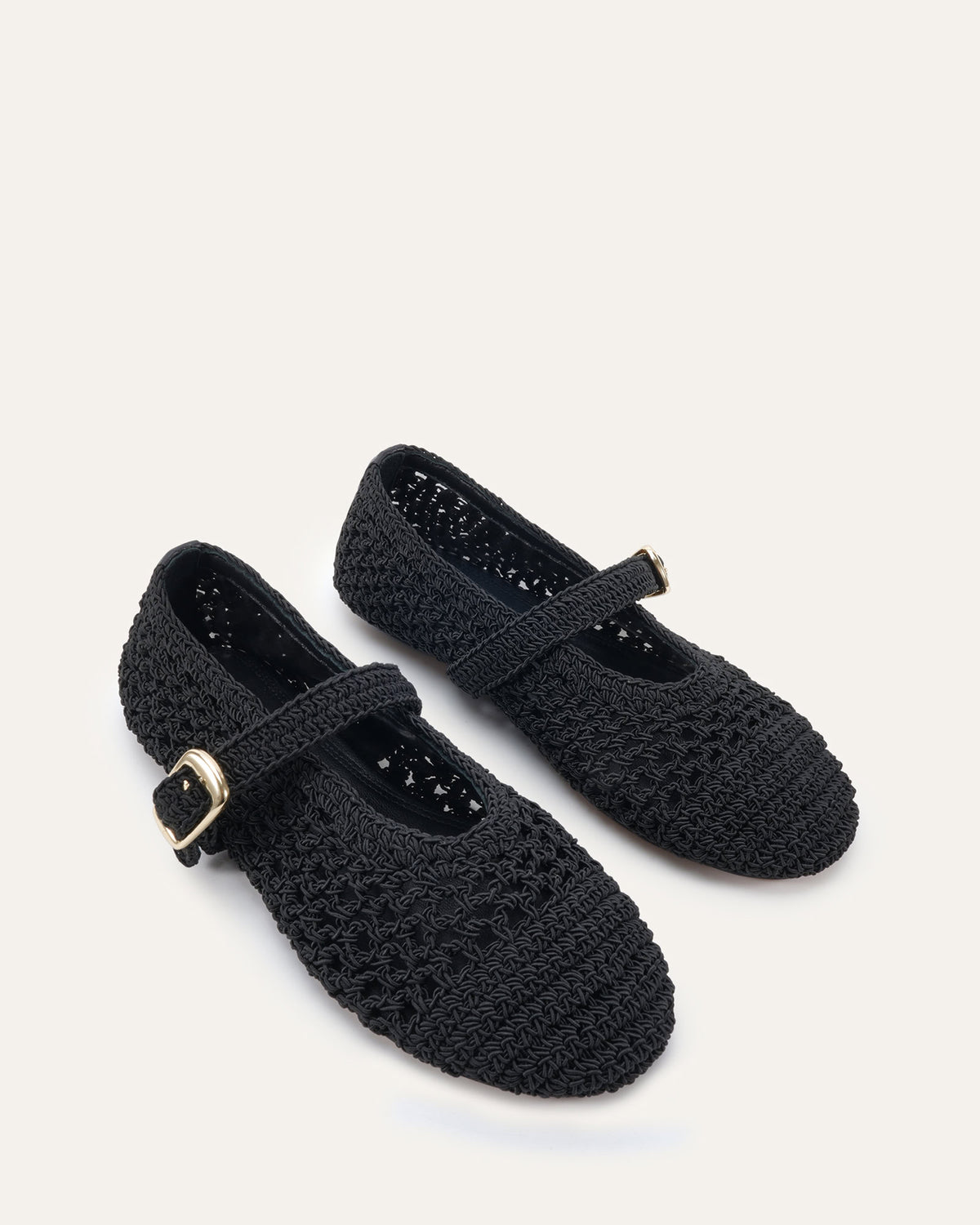 GENE DRESS FLATS BLACK CROCHET