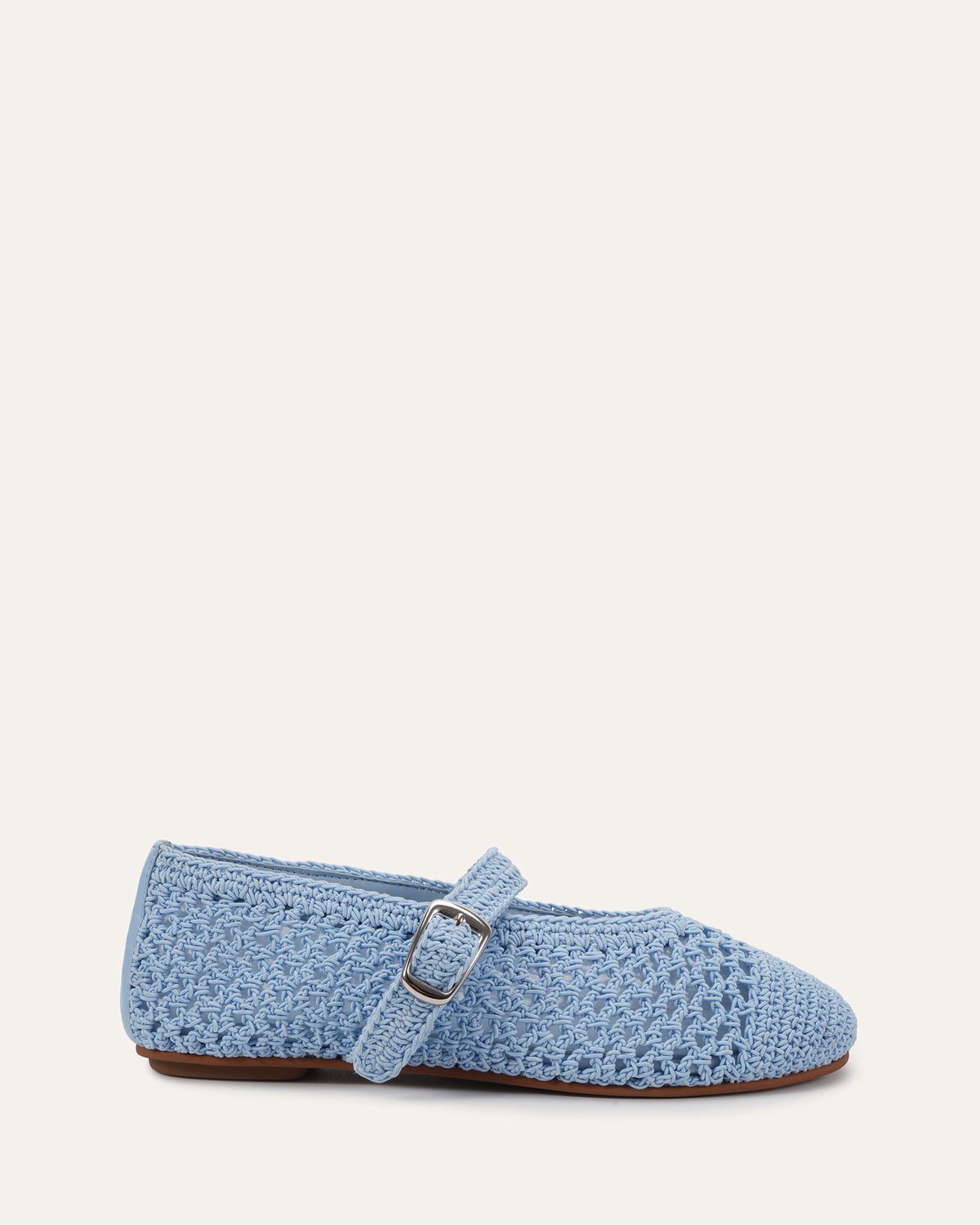 GENE DRESS FLATS ICE BLUE CROCHET