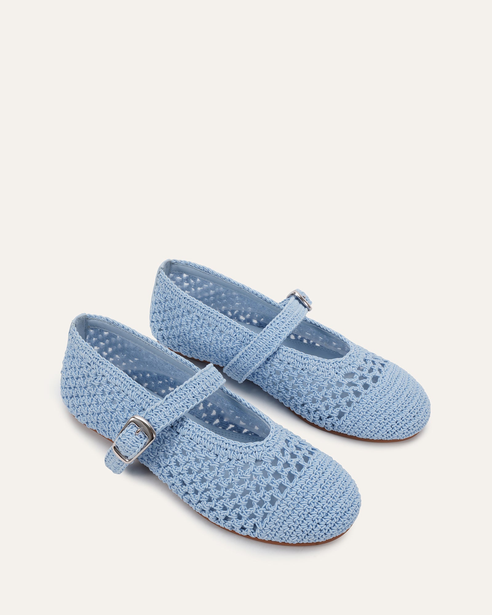 GENE DRESS FLATS ICE BLUE CROCHET image