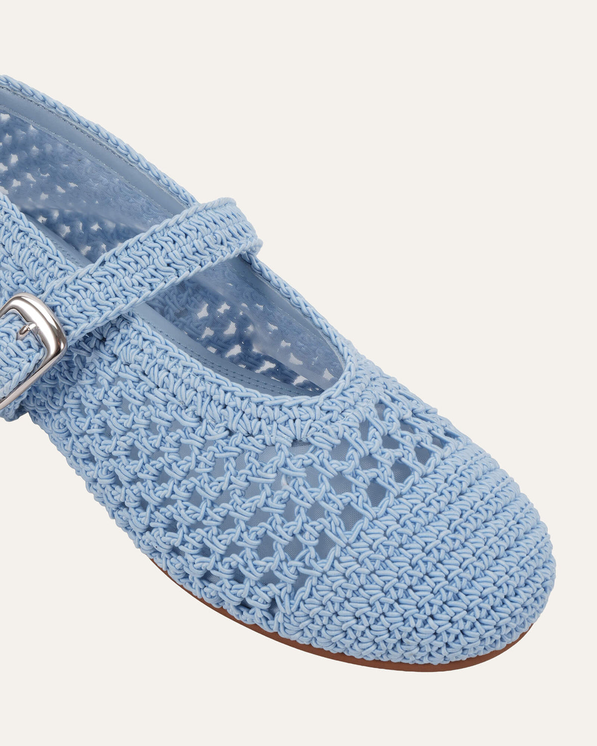 GENE DRESS FLATS ICE BLUE CROCHET