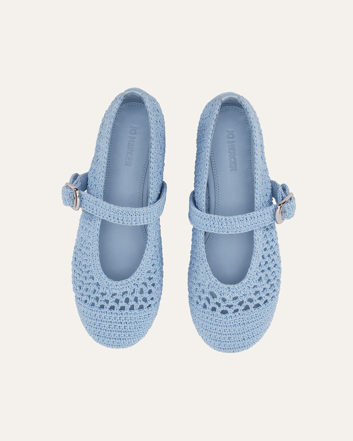 GENE DRESS FLATS ICE BLUE CROCHET
