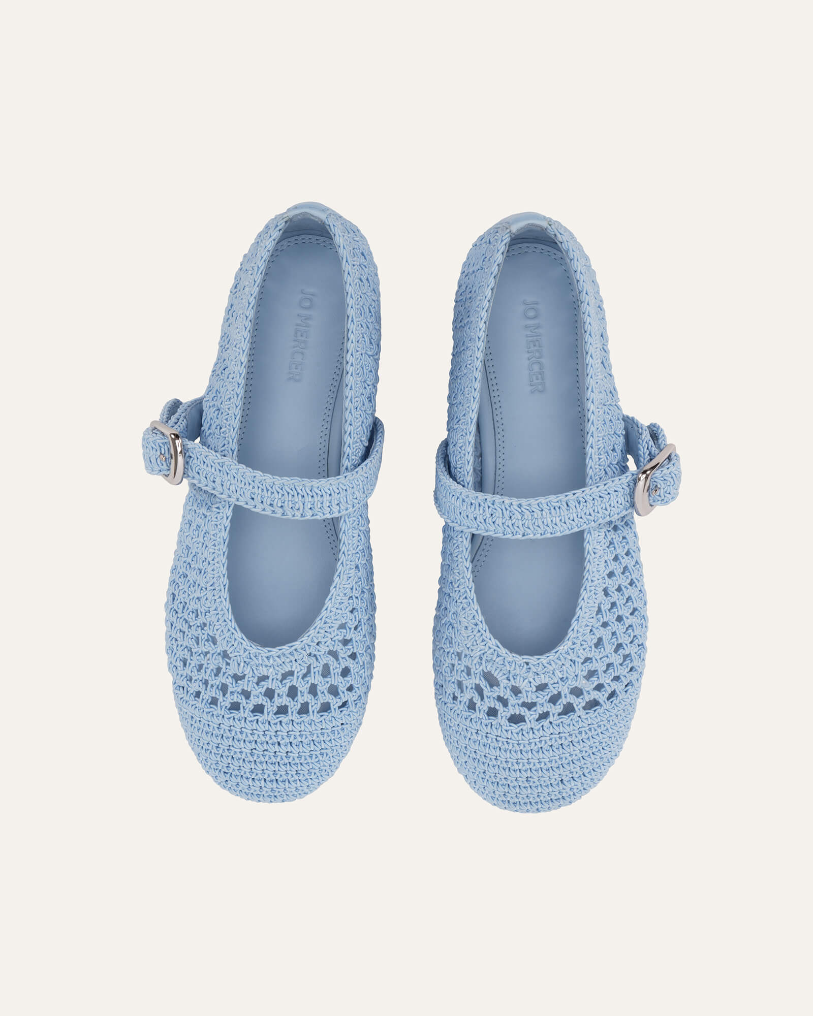 GENE DRESS FLATS ICE BLUE CROCHET image