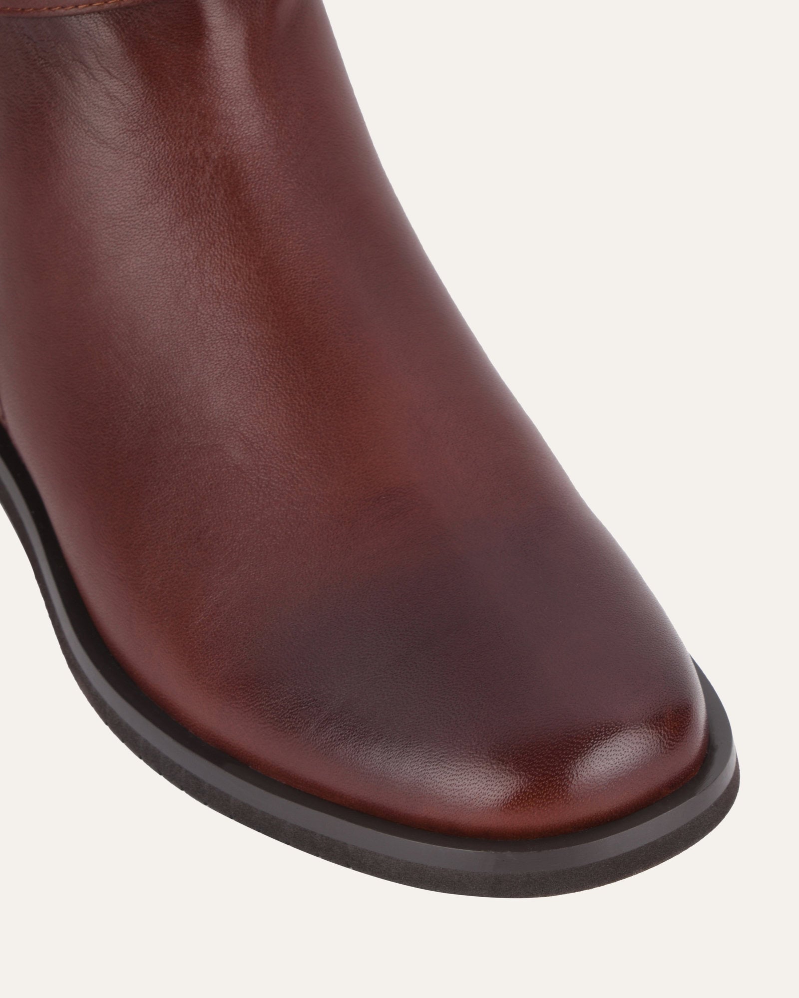 GILBERT FLAT ANKLE BOOTS CHESTNUT LEATHER image