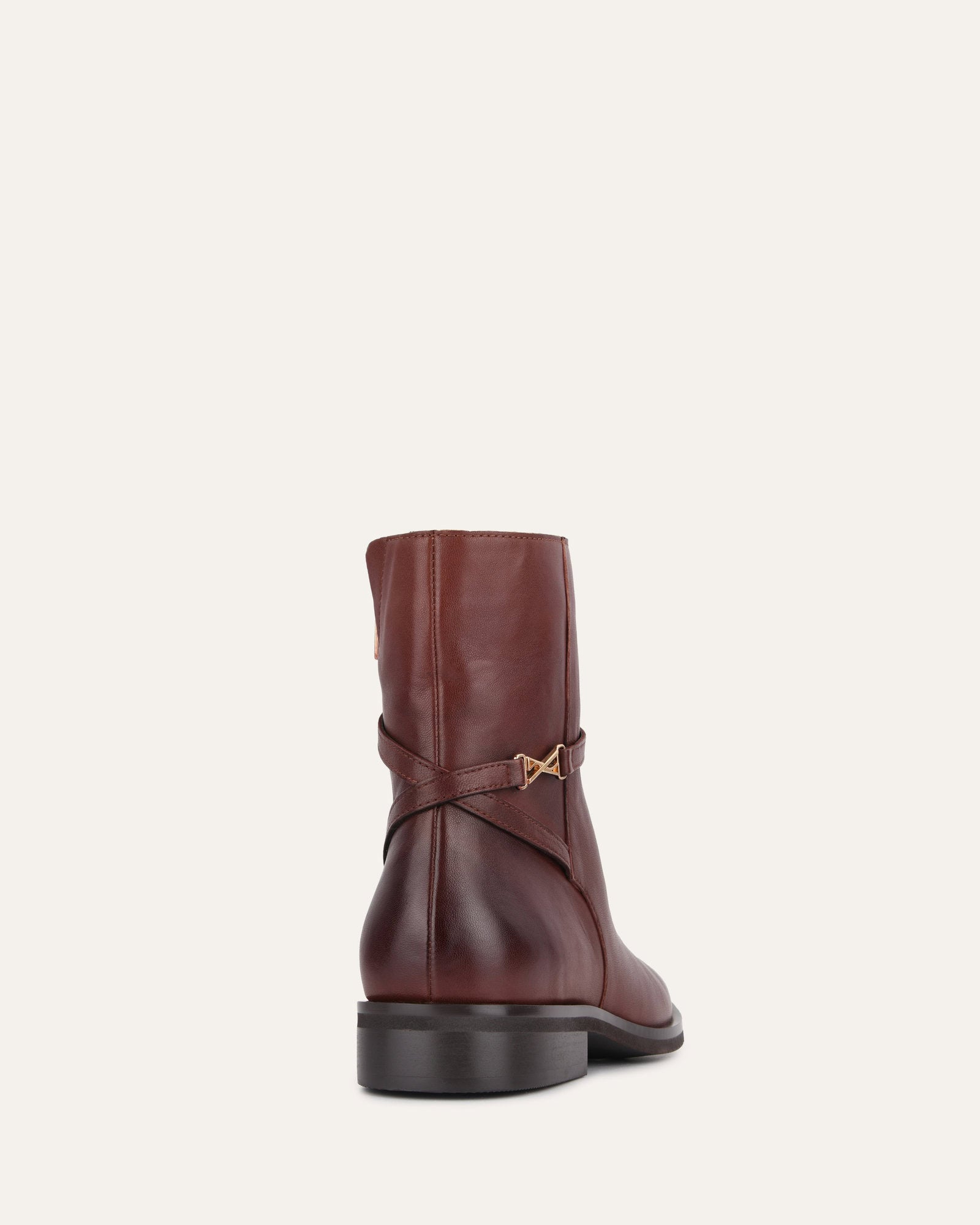 GILBERT FLAT ANKLE BOOTS CHESTNUT LEATHER image