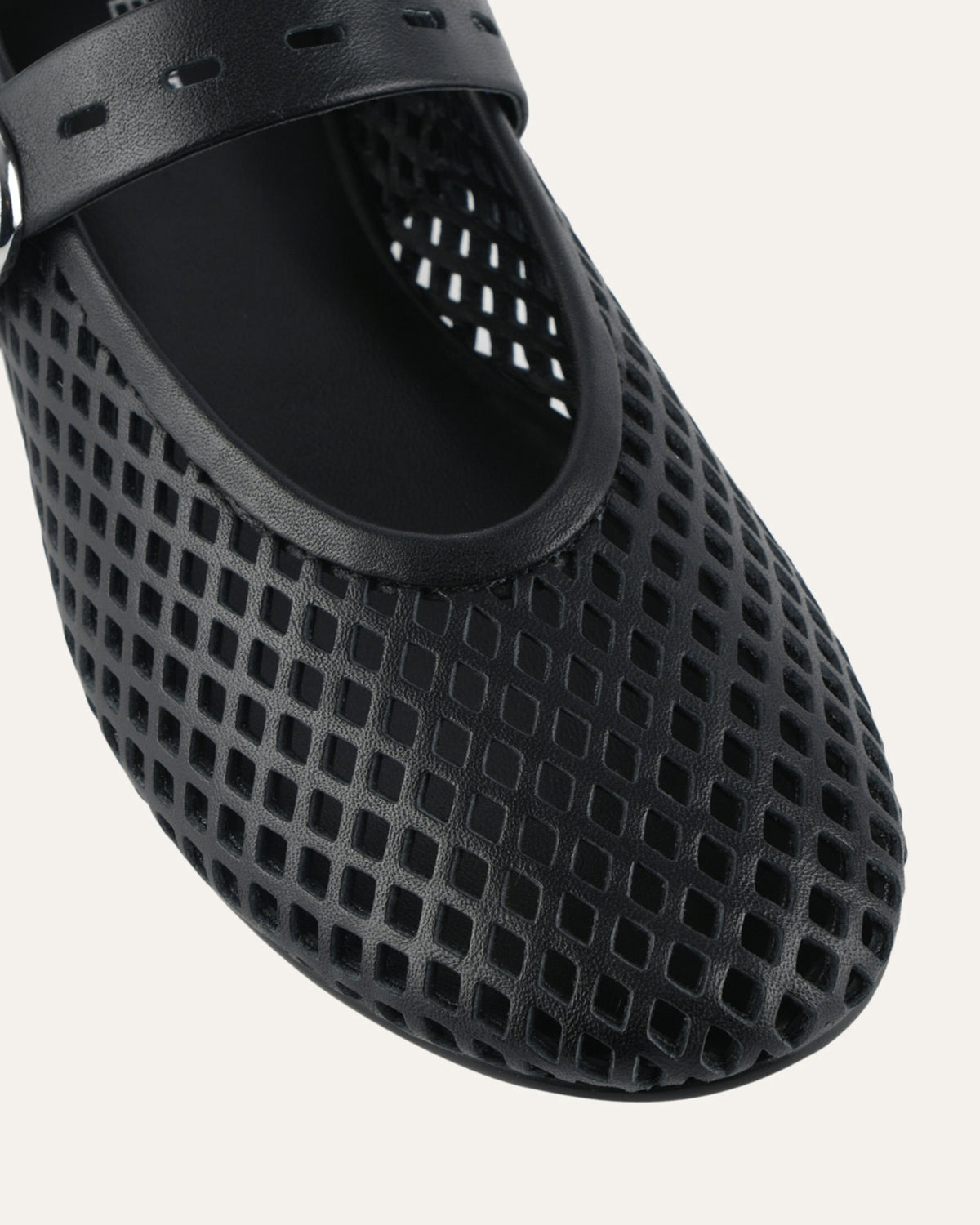 GINGER BALLET FLATS BLACK LEATHER