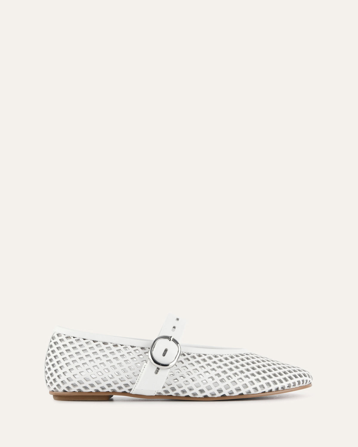 GINGER BALLET FLATS WHITE LEATHER