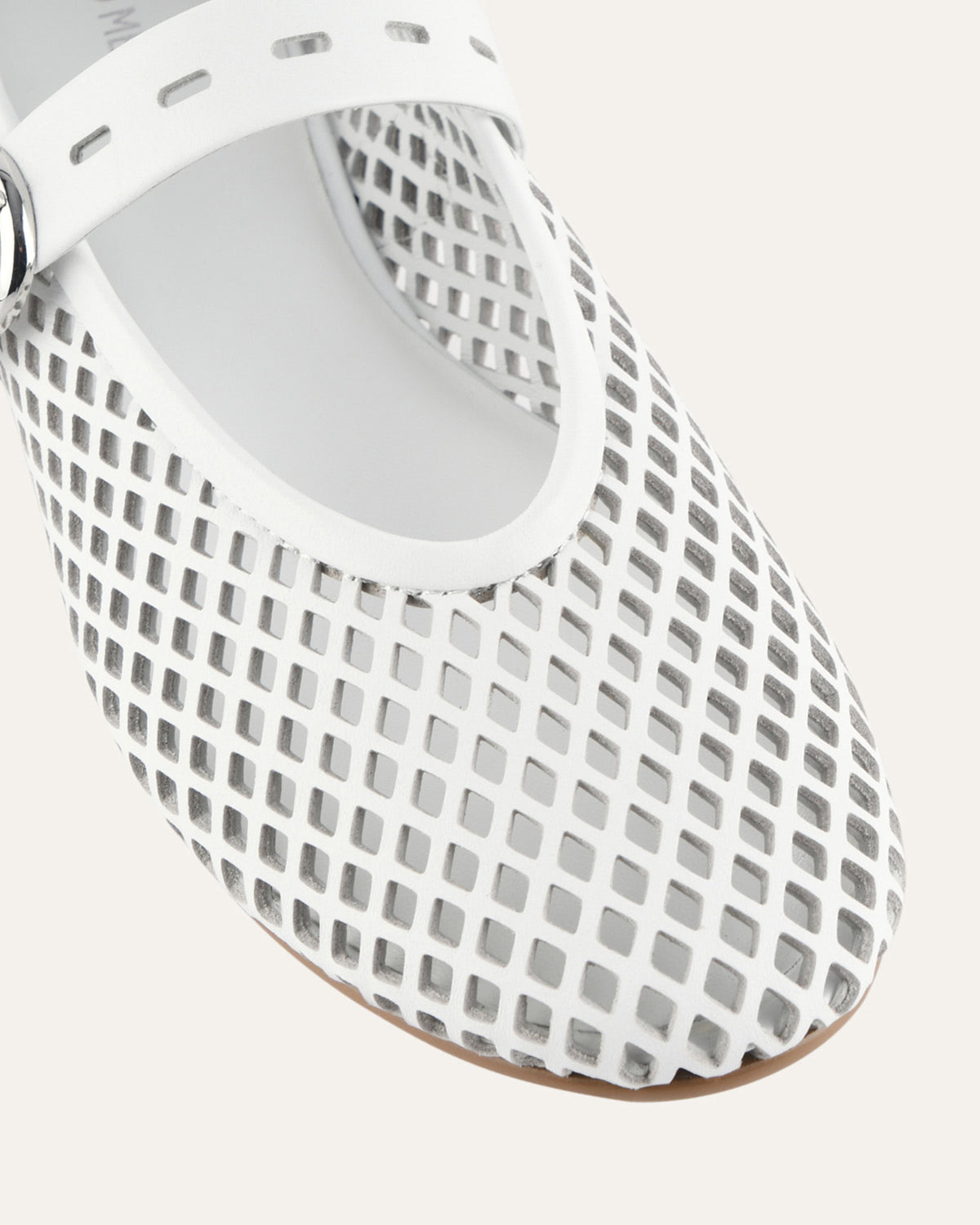 GINGER BALLET FLATS WHITE LEATHER