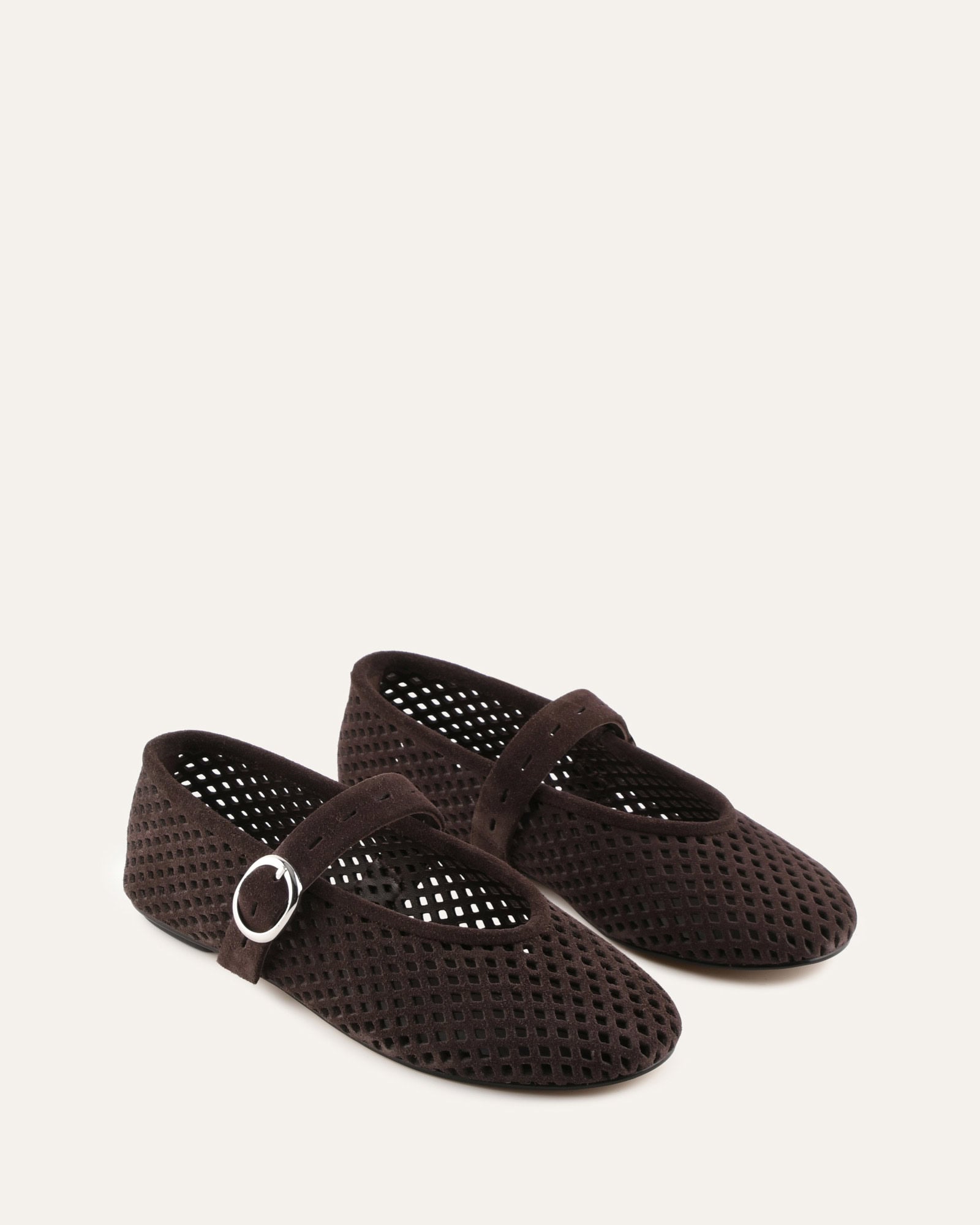 GINGER BALLET FLATS BITTER CHOC SUEDE image