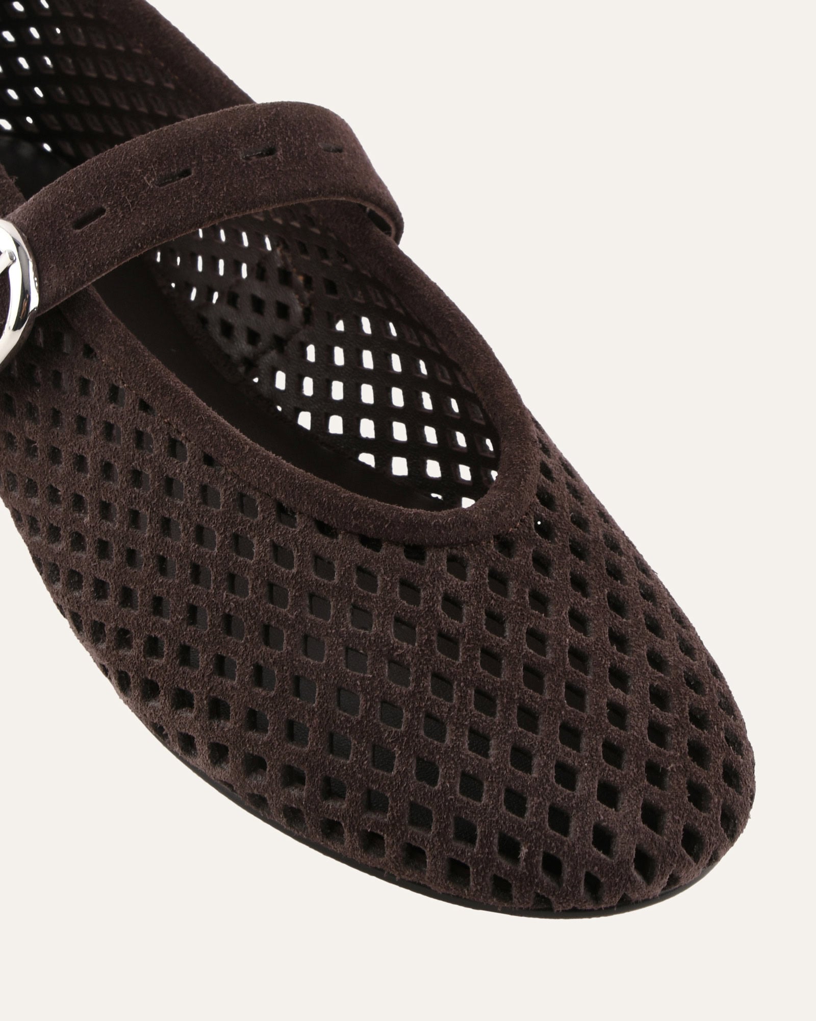 GINGER BALLET FLATS BITTER CHOC SUEDE image