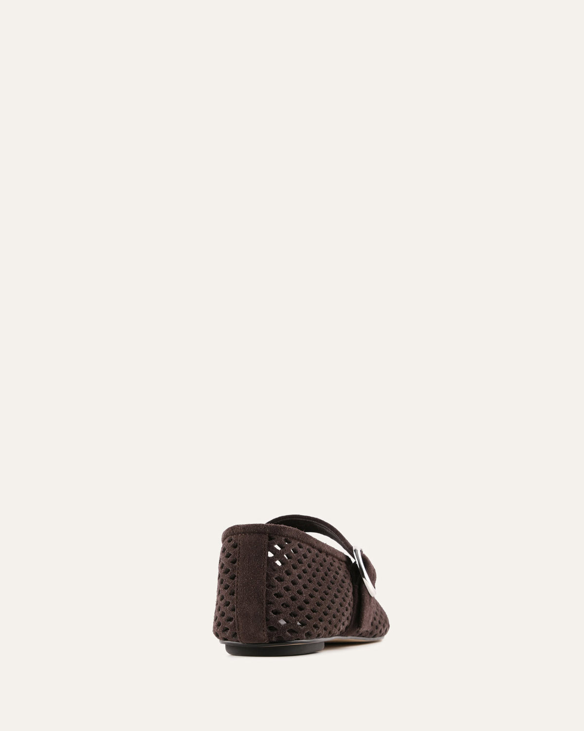 Brown shoe with a strap on a white background