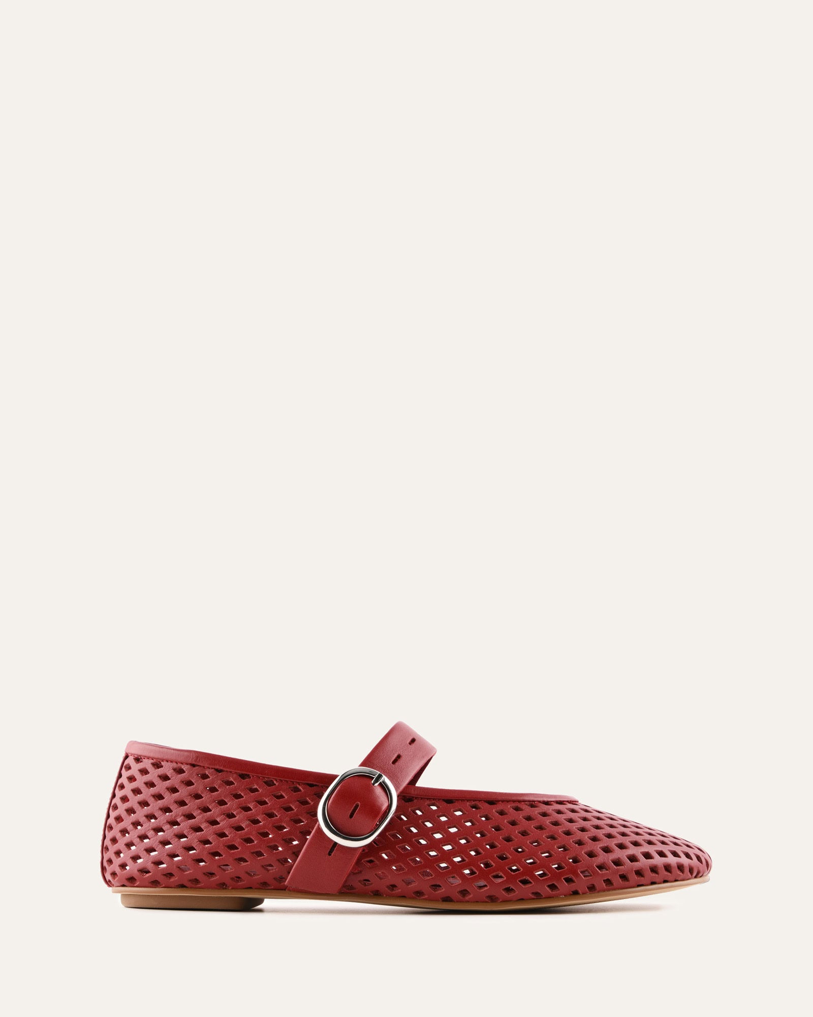 GINGER BALLET FLATS RUBY RED LEATHER image