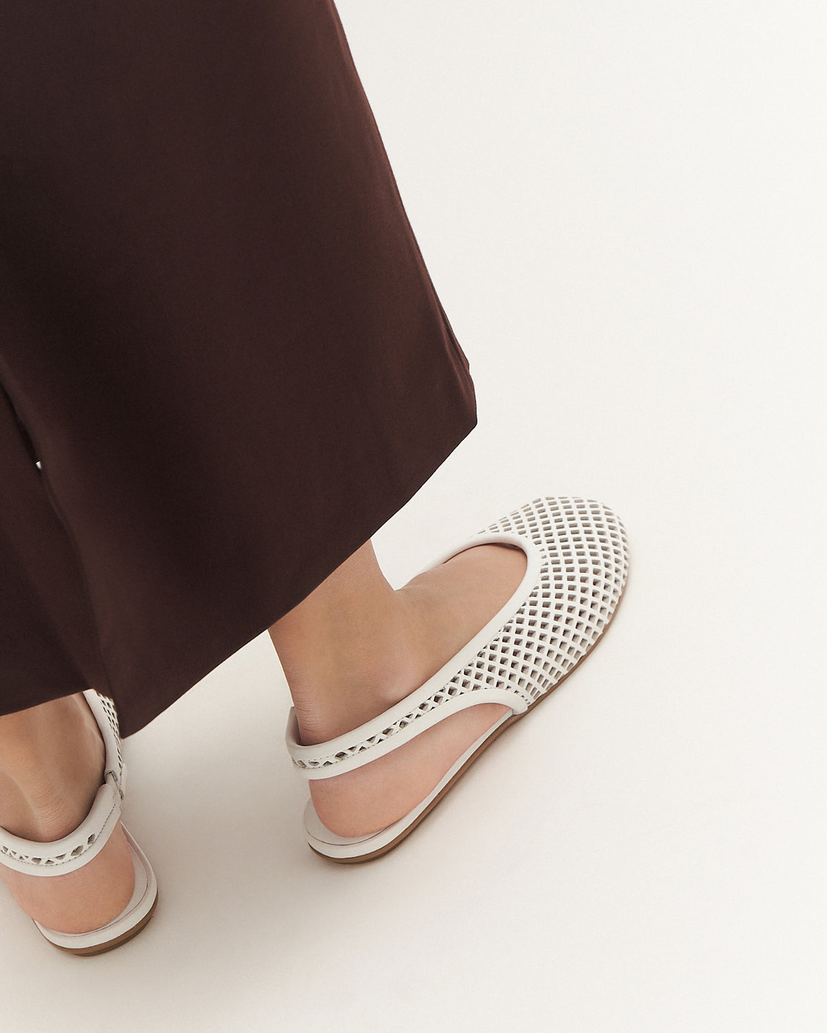 GINKO CASUAL FLATS WHITE LEATHER