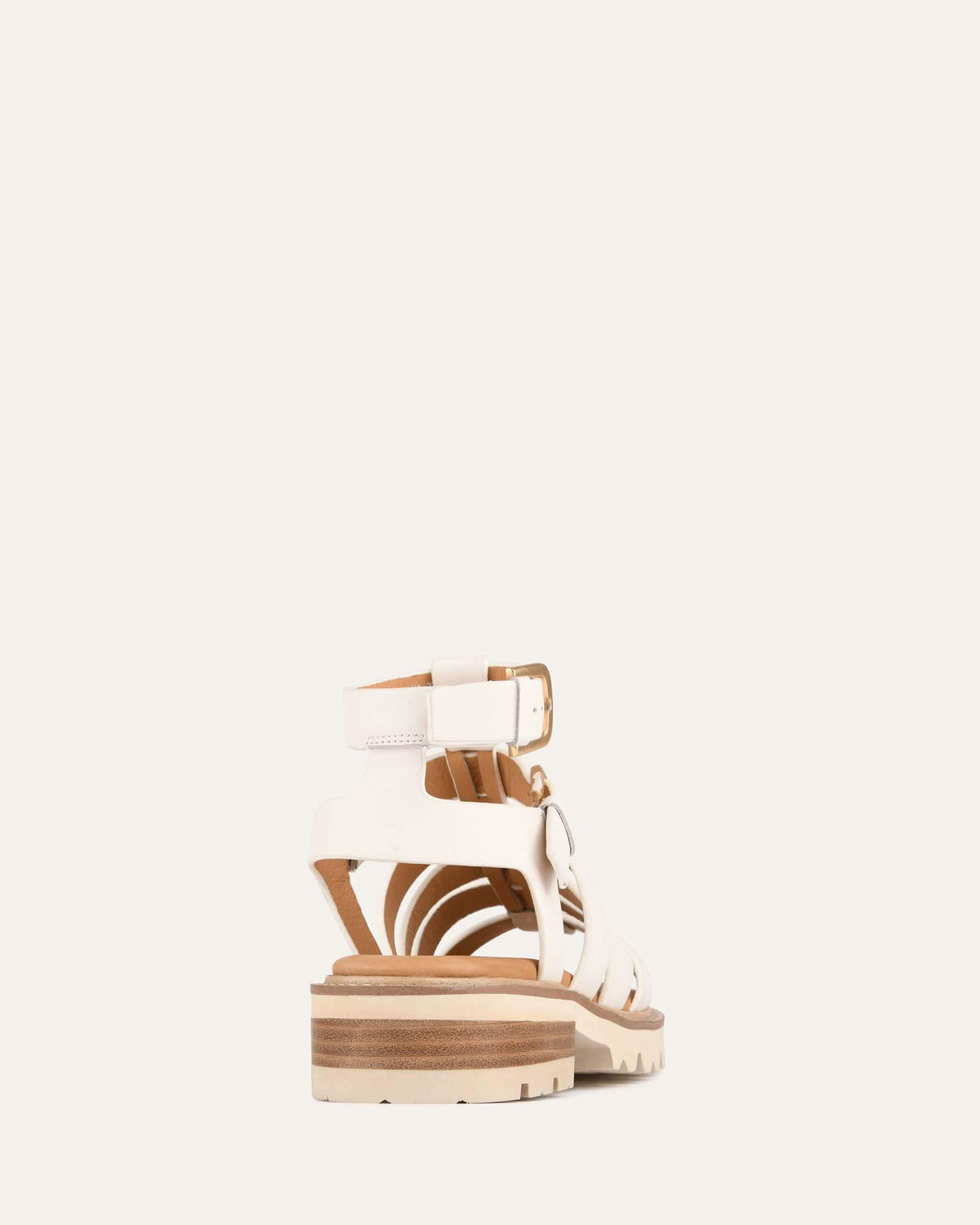GINO FLAT SANDALS WHITE LEATHER