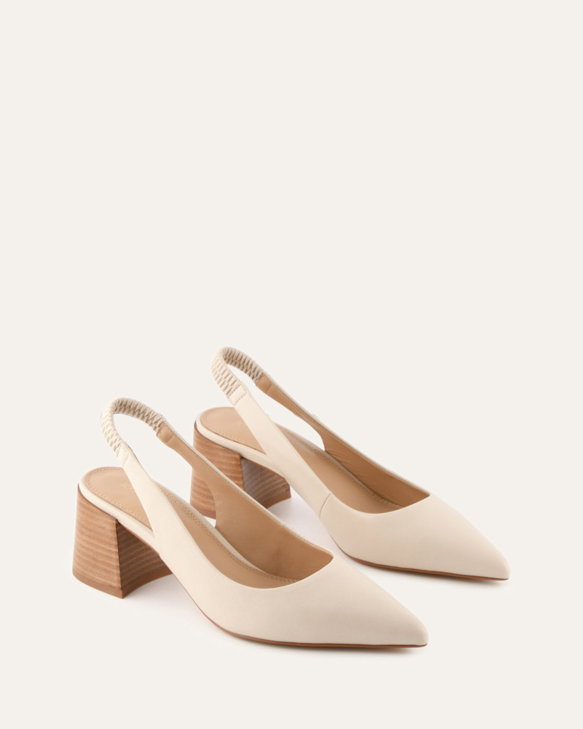 GLIDE MID HEELS OFF WHITE LEATHER