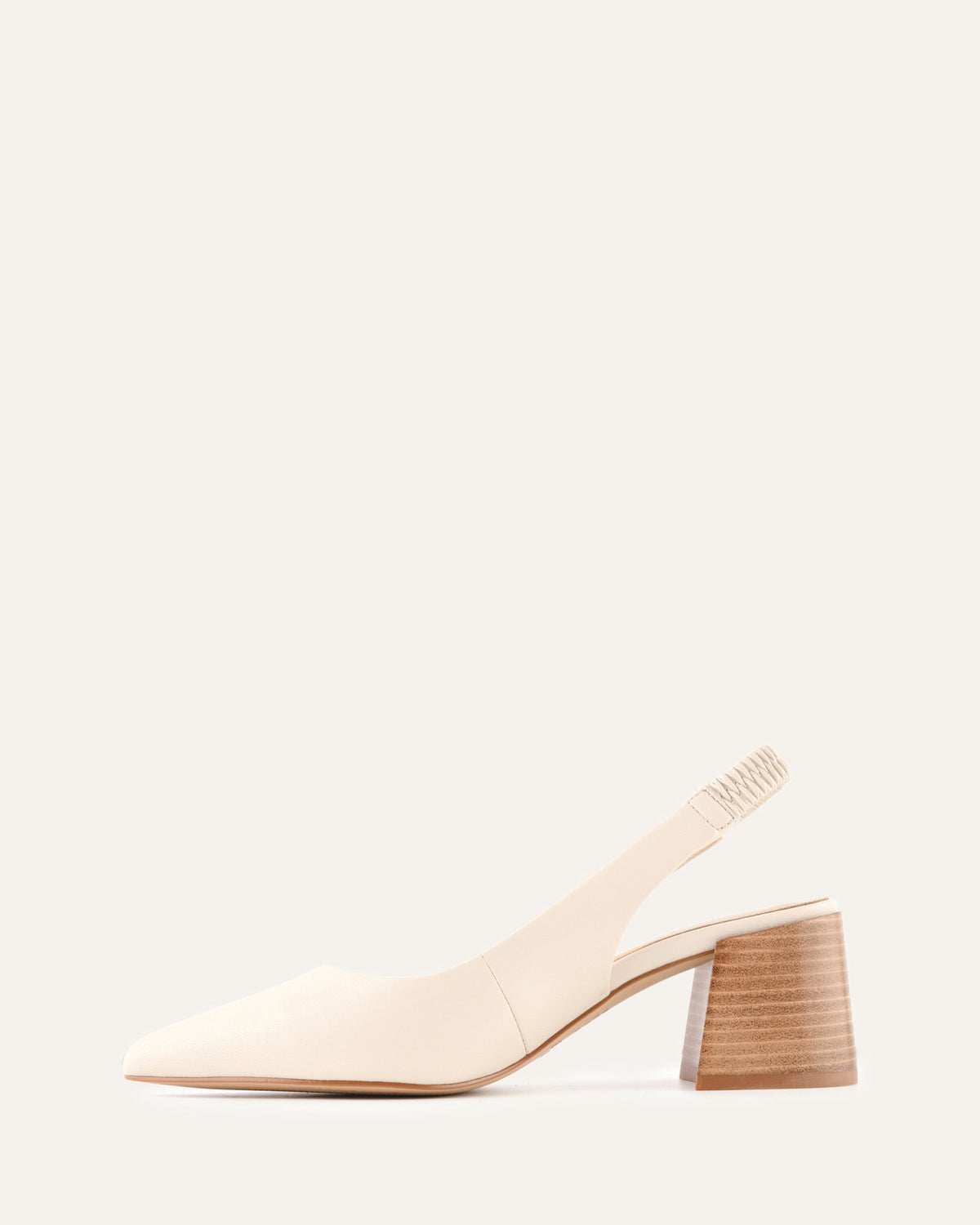 GLIDE MID HEELS OFF WHITE LEATHER