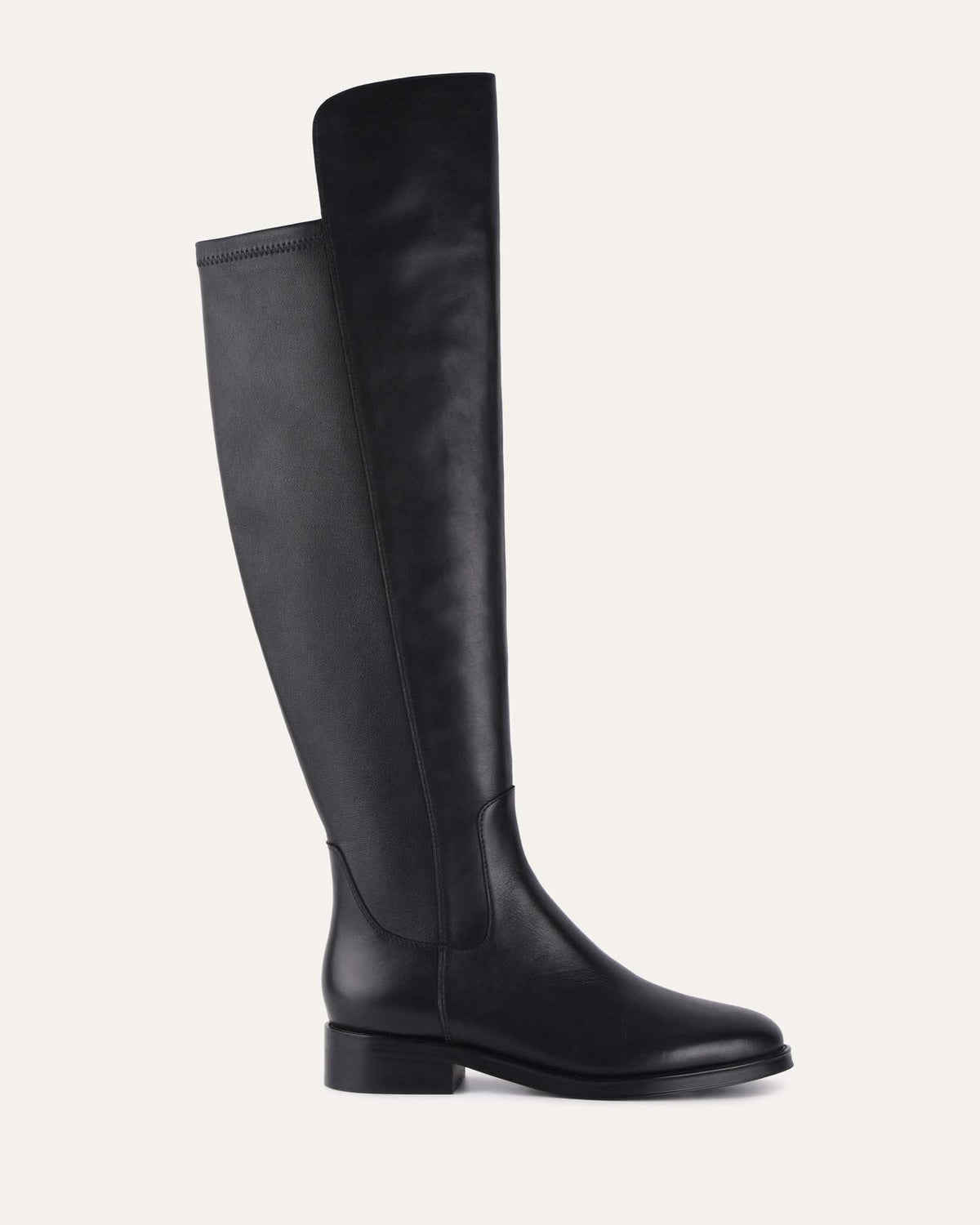 GWEN OVER THE KNEE BOOTS BLACK LEATHER