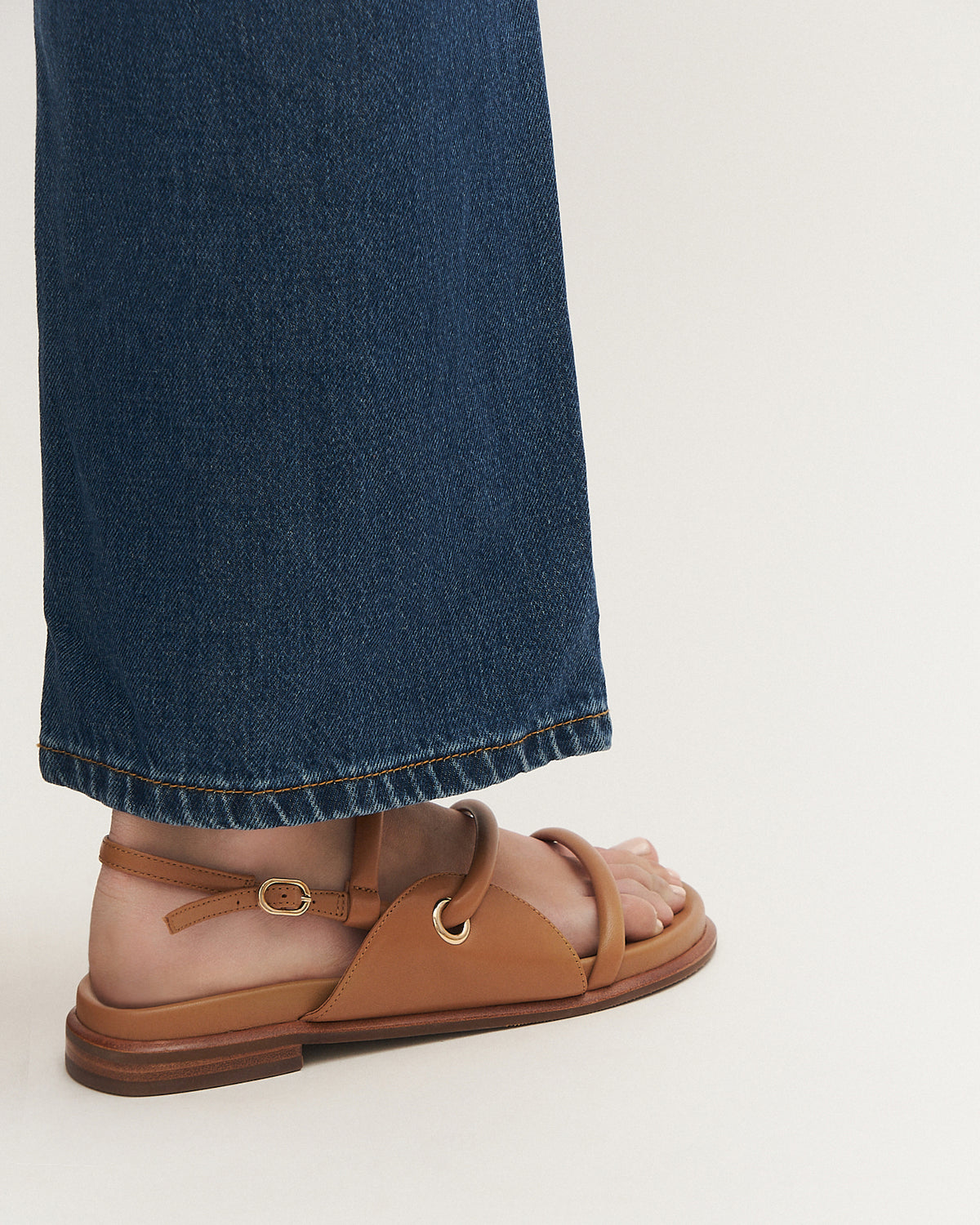 HALO FLAT SANDALS TUSCAN TAN LEATHER