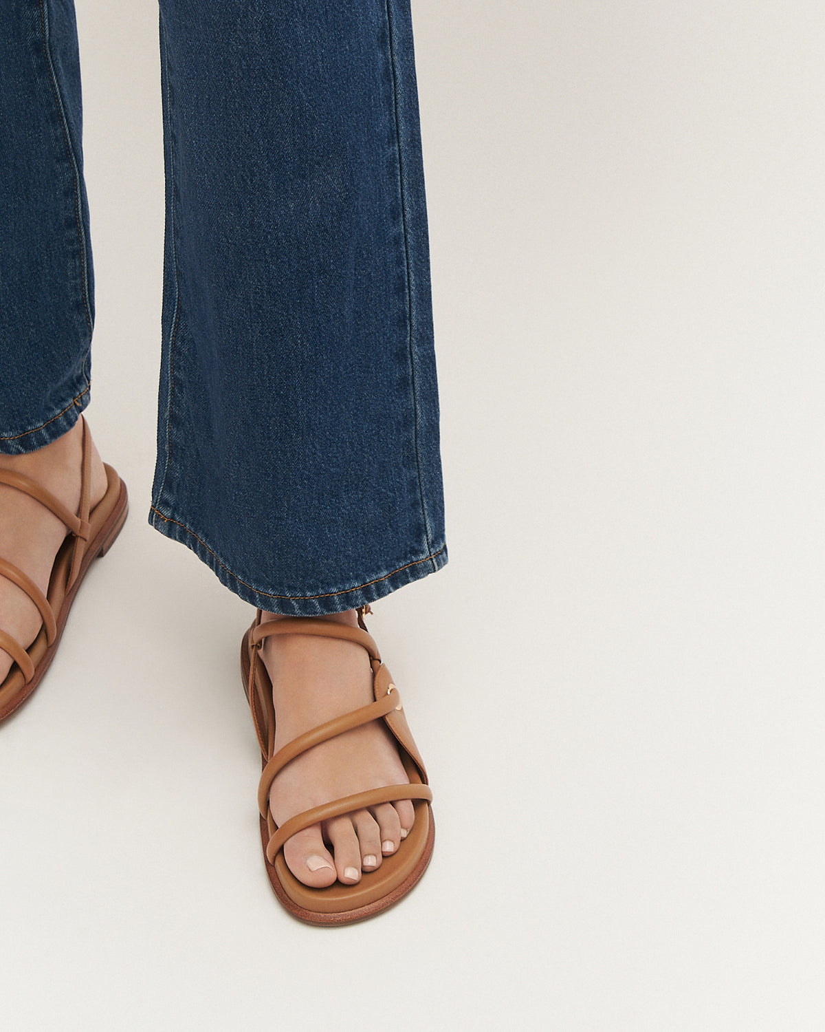 HALO FLAT SANDALS TUSCAN TAN LEATHER