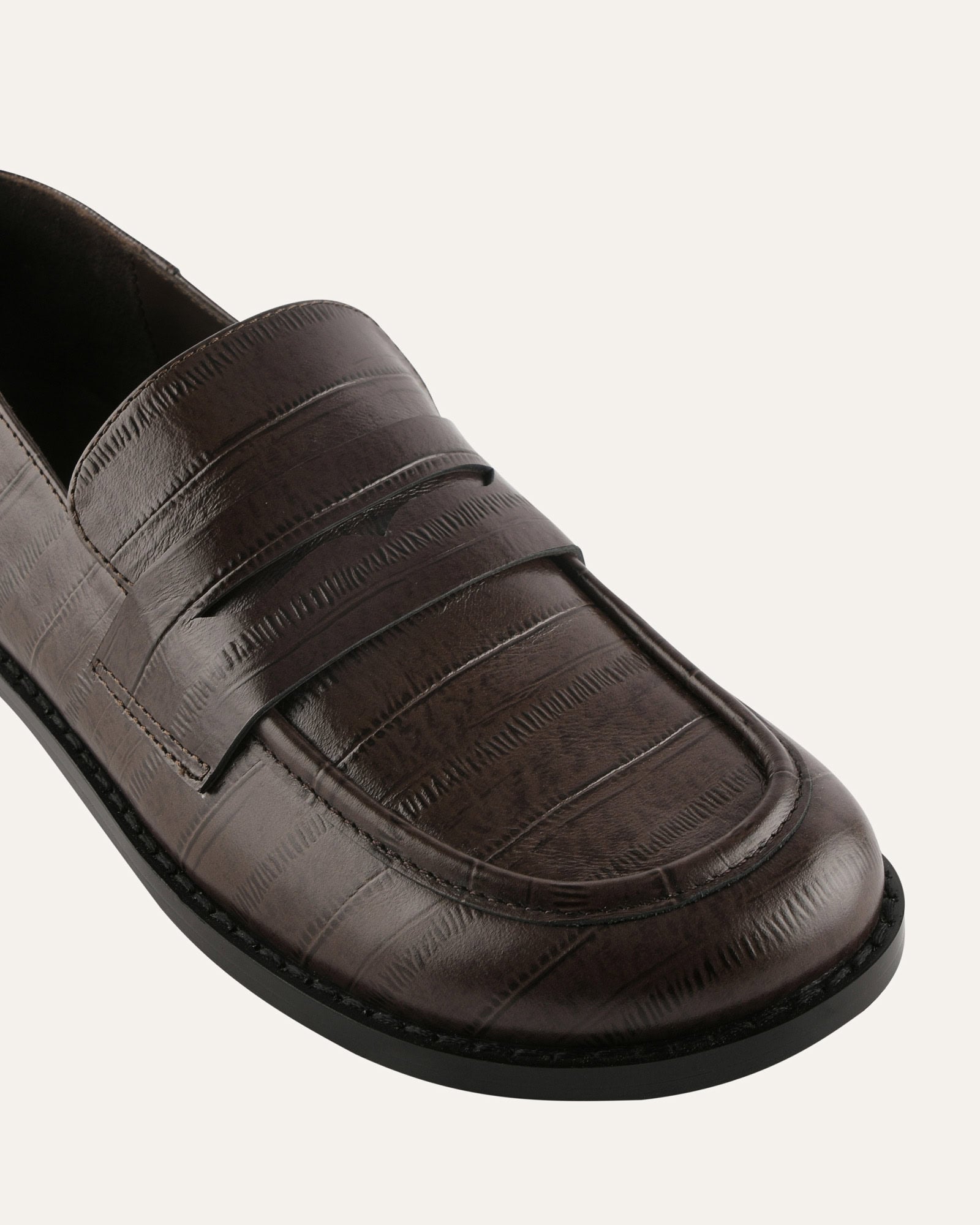 HARLEM LOAFER CHOCOLATE EMBOSSED LEATHER image