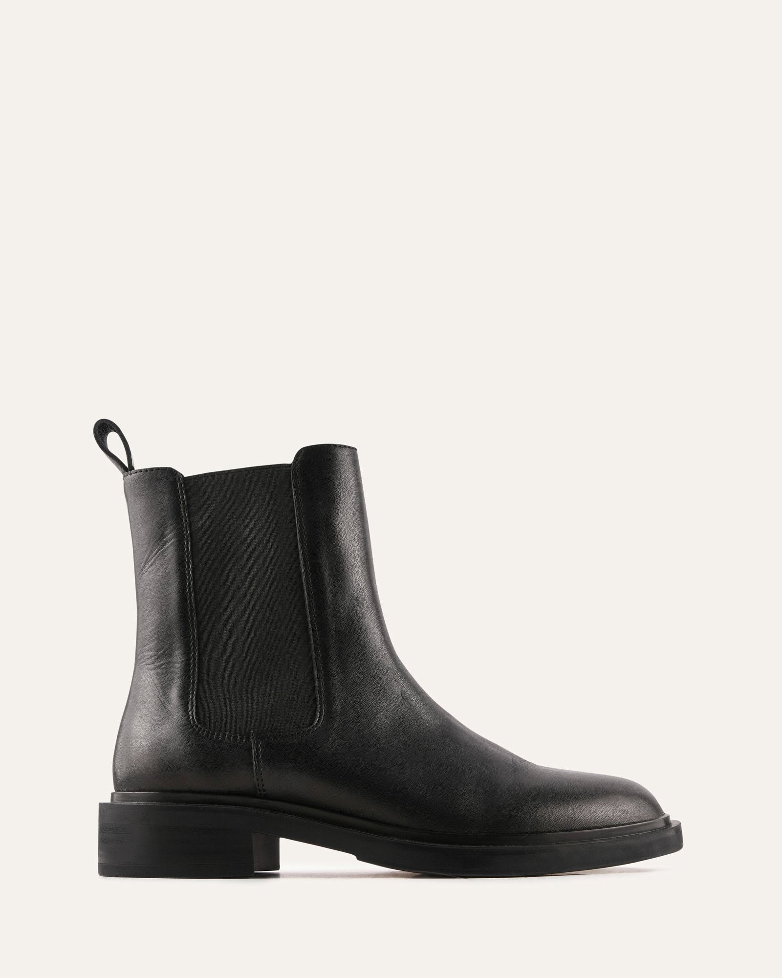 HARPER FLAT ANKLE BOOTS BLACK LEATHER image