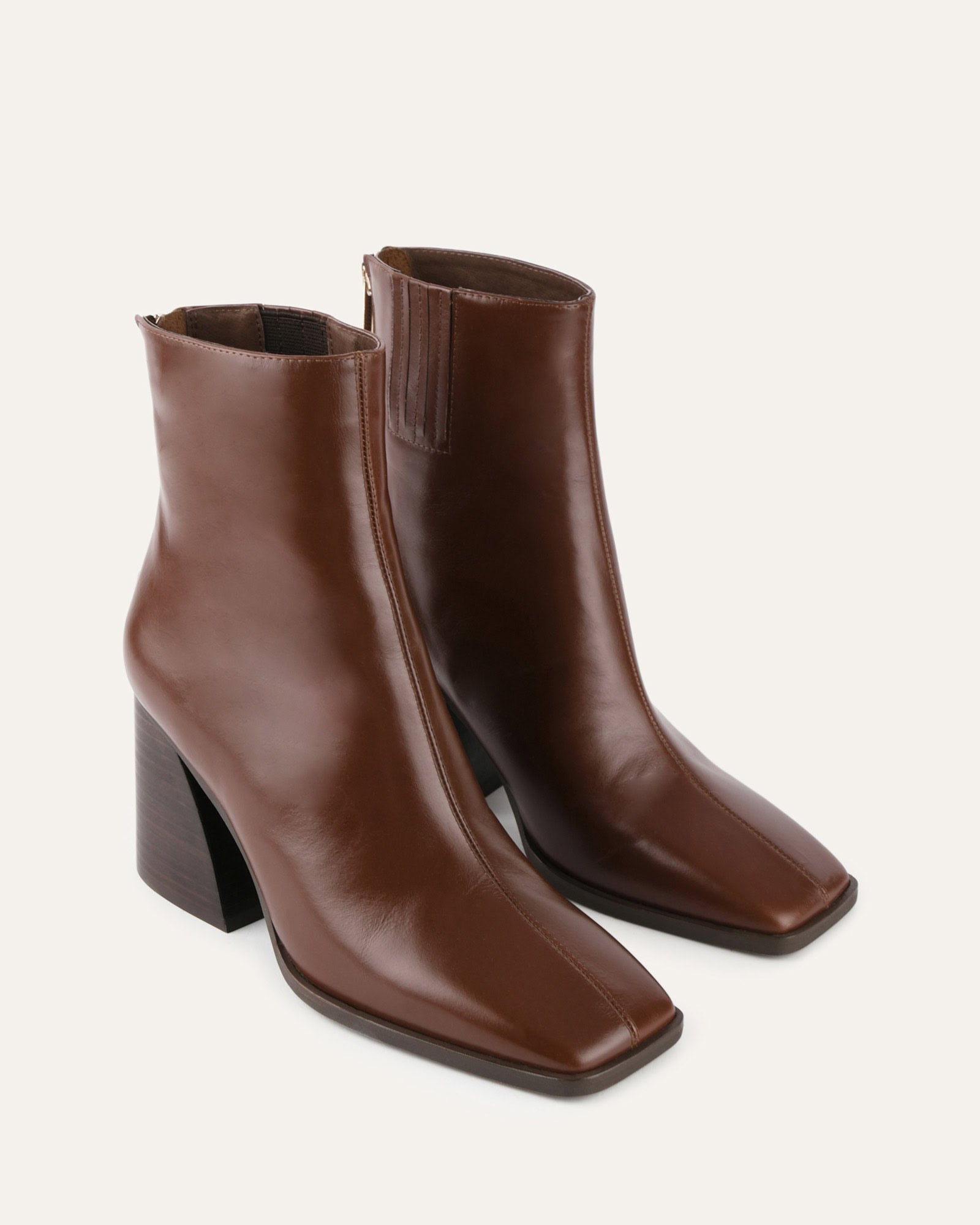 HATTIE HIGH ANKLE BOOTS CHESTNUT LEATHER