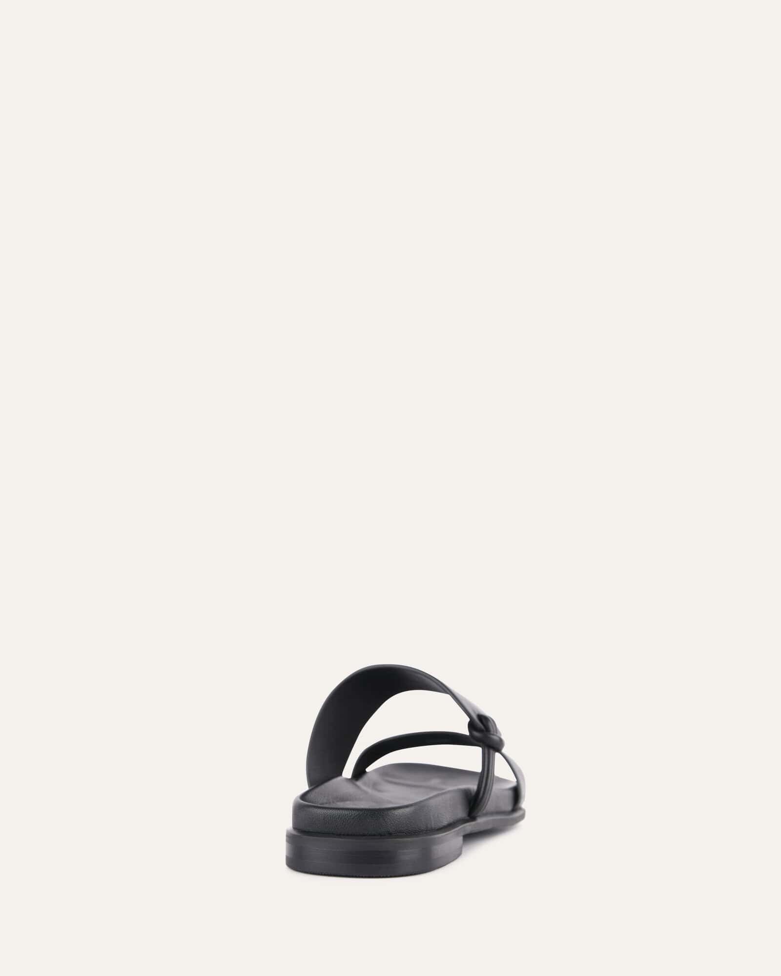 HAYES FLAT SANDALS BLACK LEATHER image