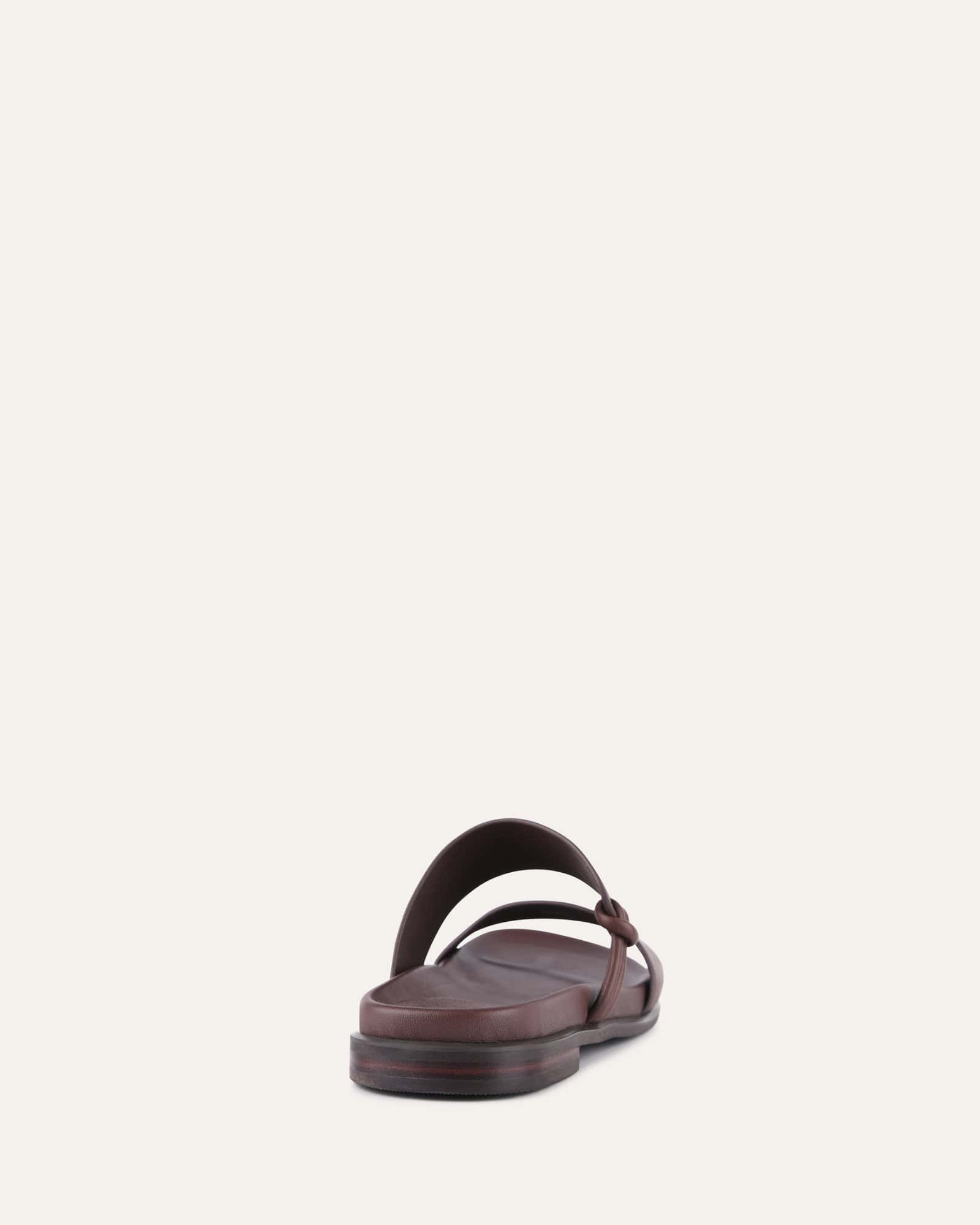 HAYES FLAT SANDALS BROWN LEATHER image