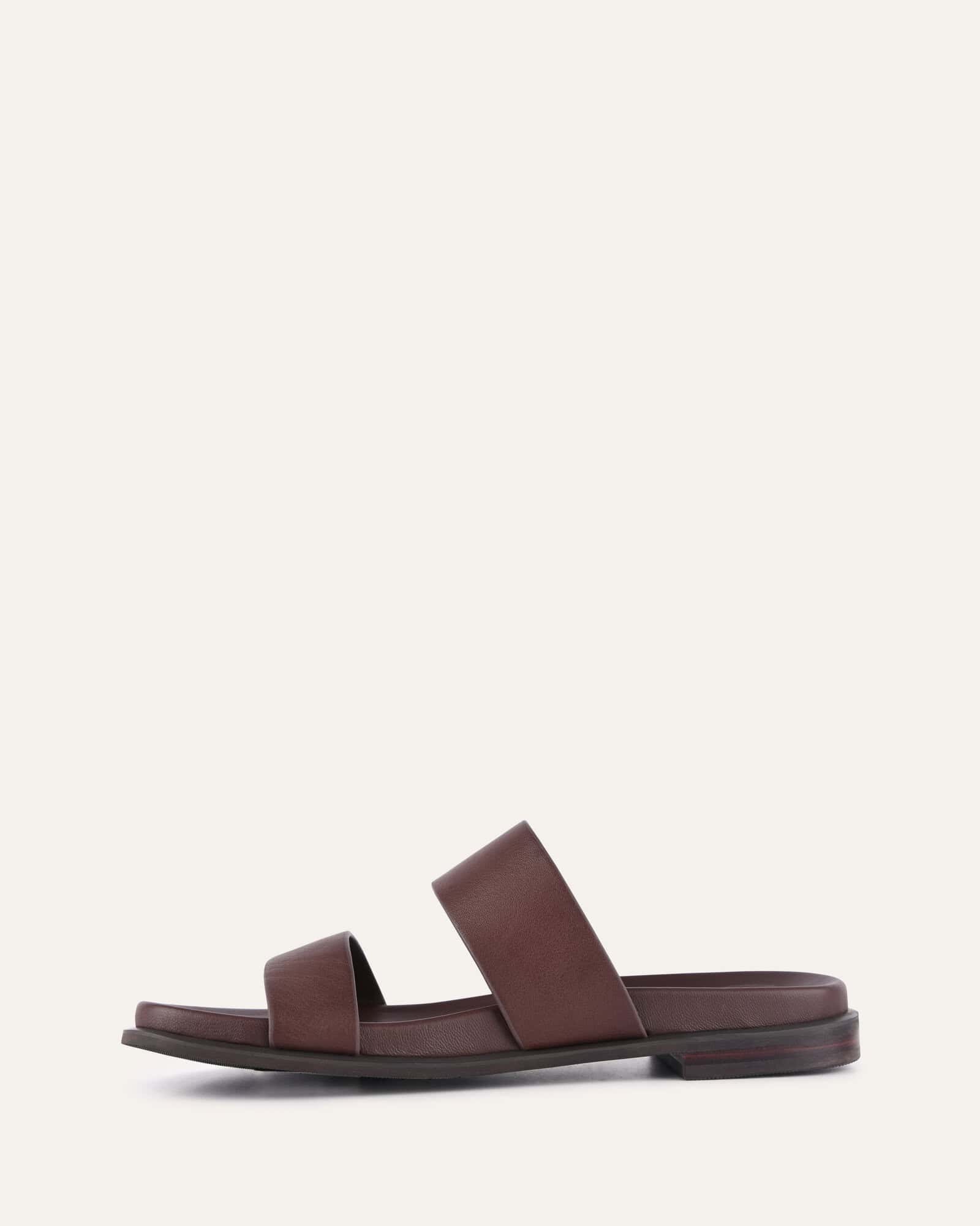HAYES FLAT SANDALS BROWN LEATHER image
