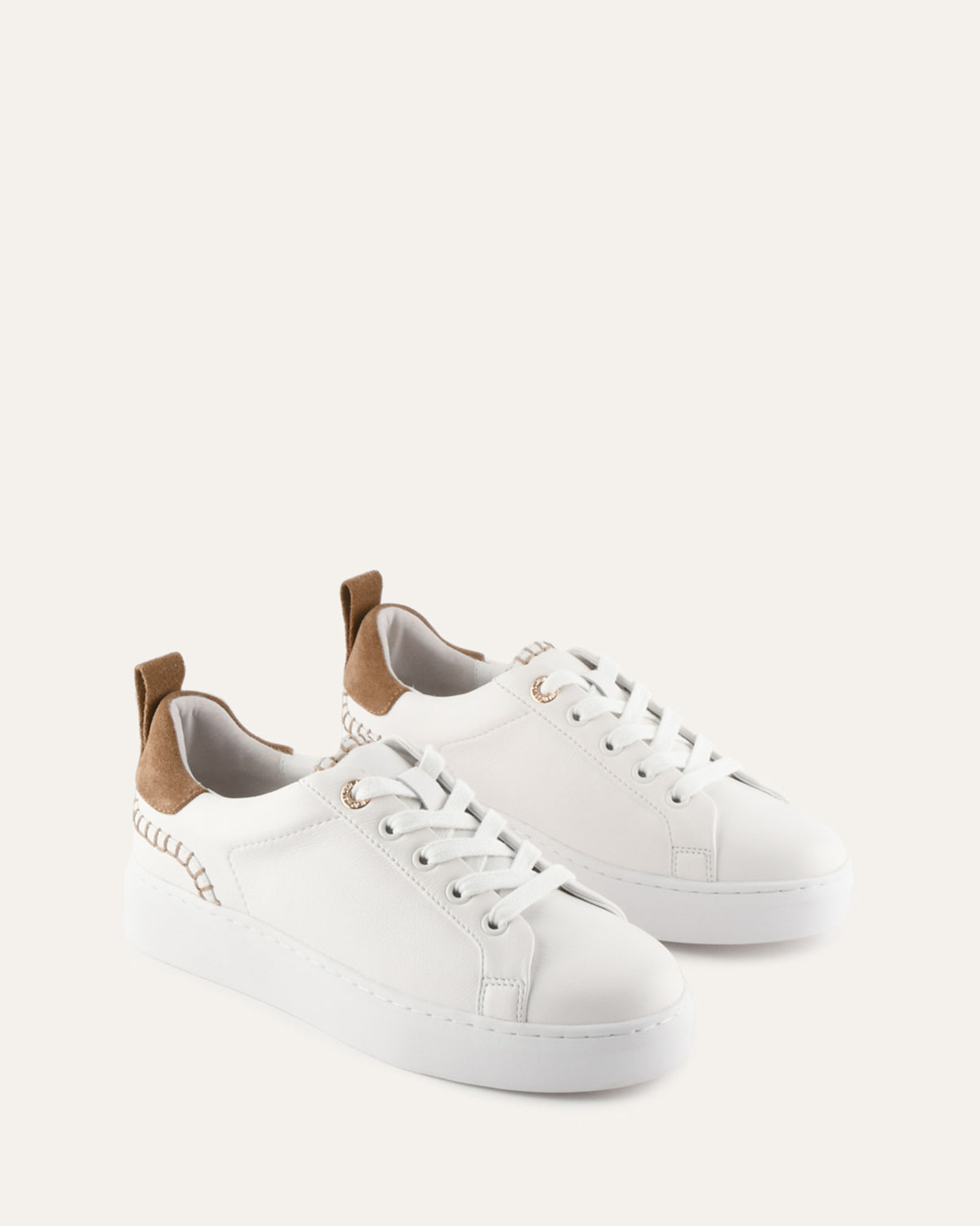 HAZEL SNEAKERS WHITE/LATTE LEATHER