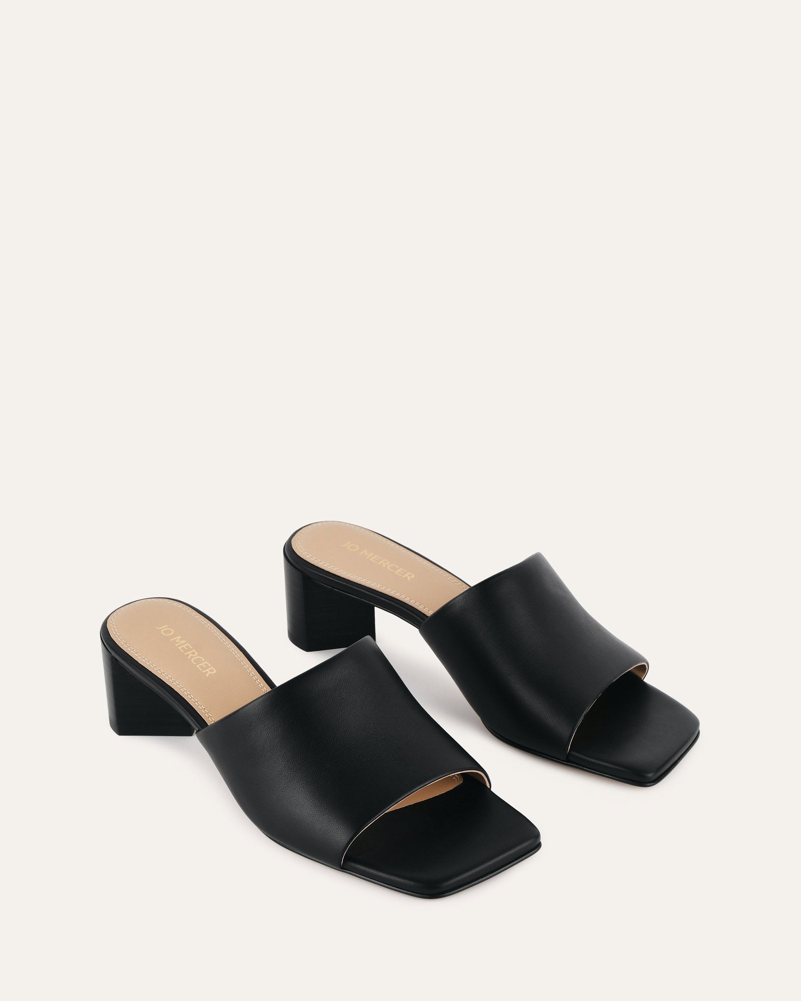 HERBIE MID HEEL SANDALS BLACK LEATHER image