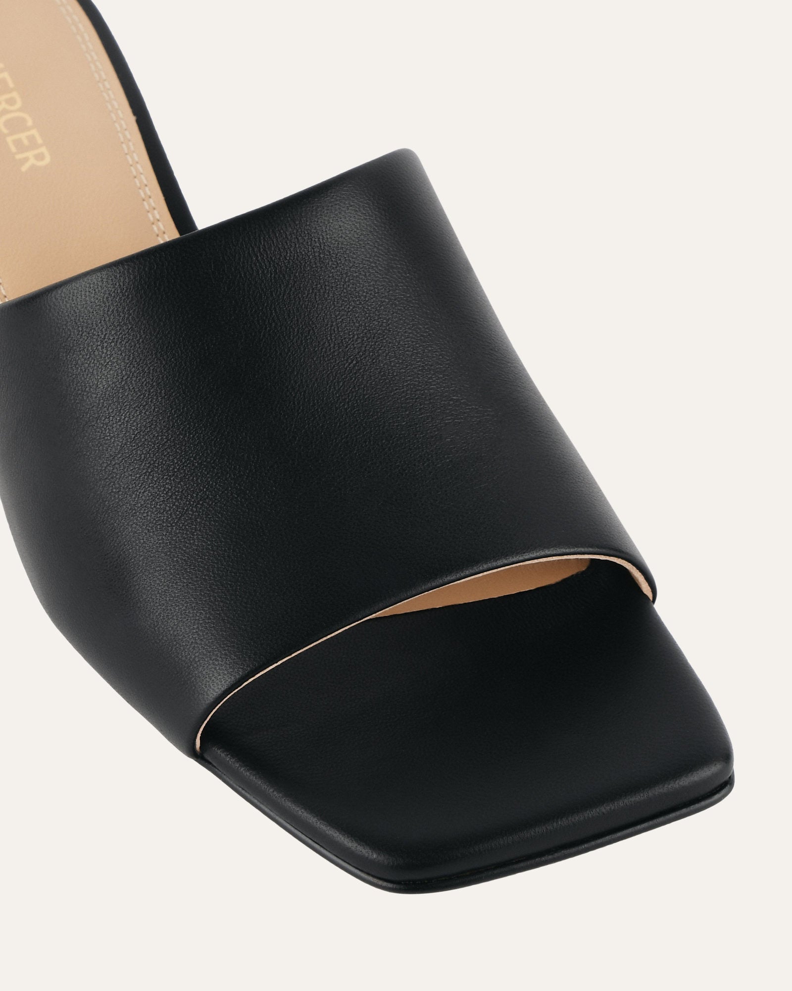 HERBIE MID HEEL SANDALS BLACK LEATHER image