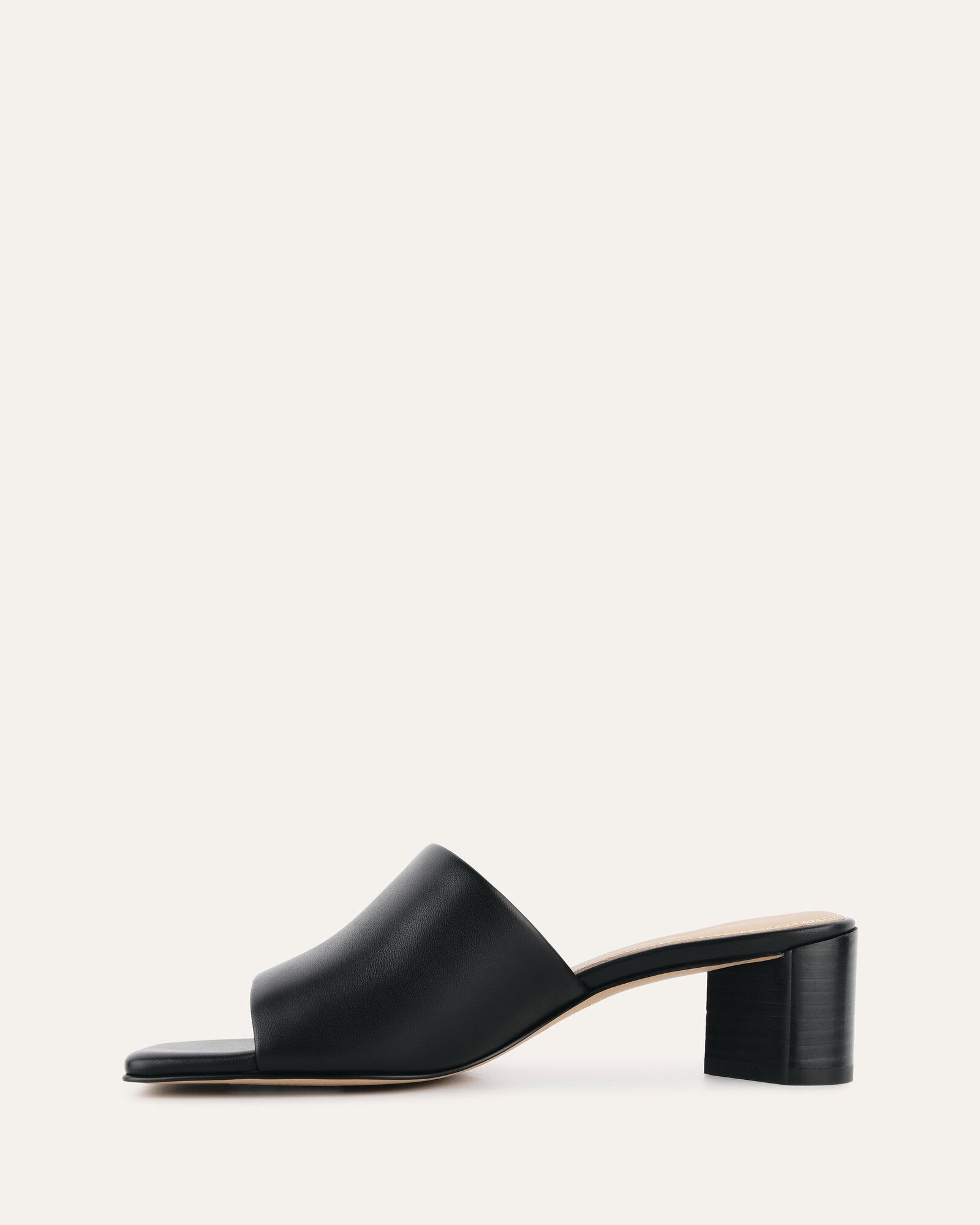 HERBIE MID HEEL SANDALS BLACK LEATHER image