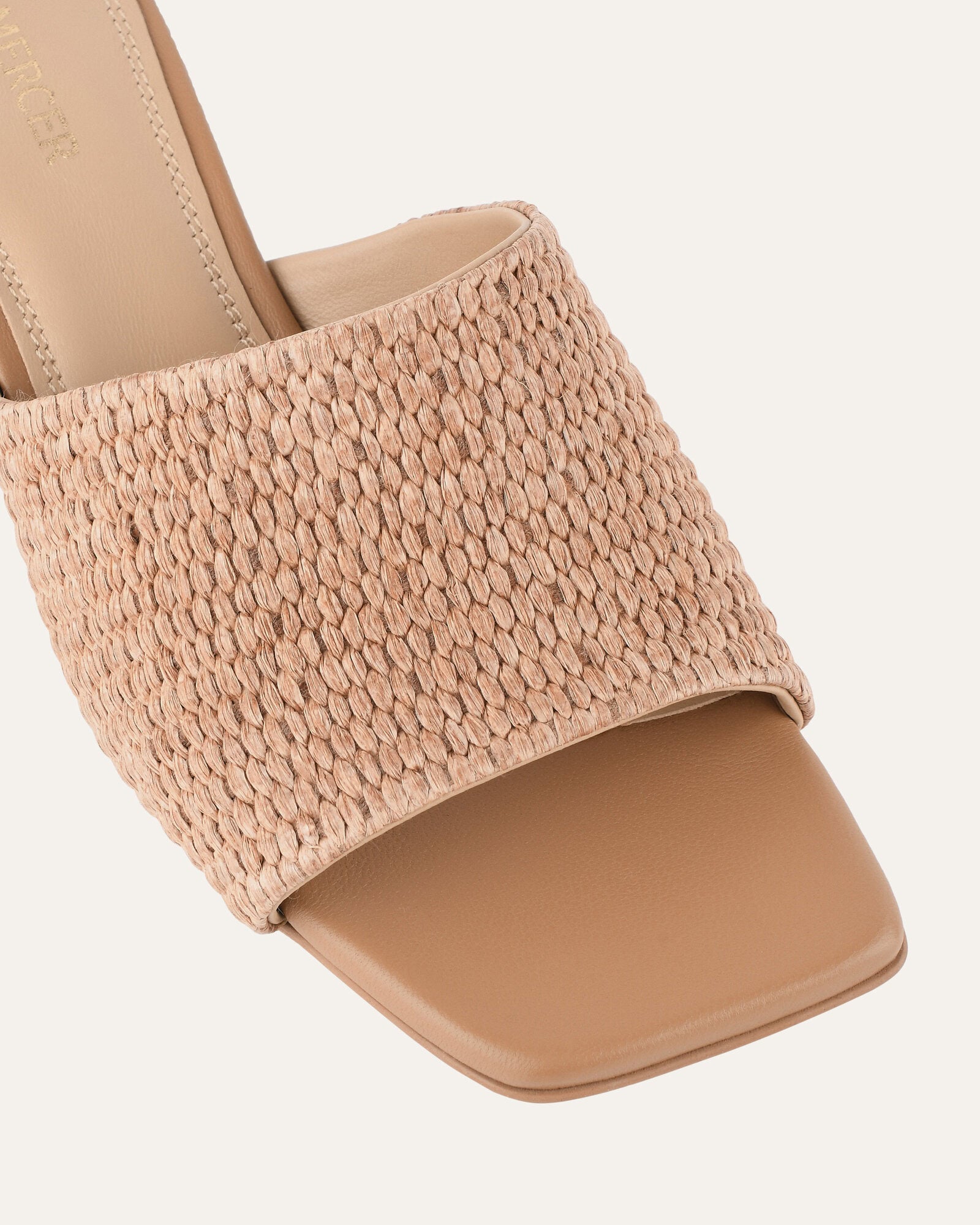 HERBIE MID HEEL SANDALS TAN RAFFIA image