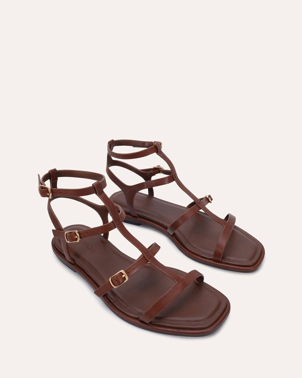 HEWITT FLAT SANDALS PECAN LEATHER