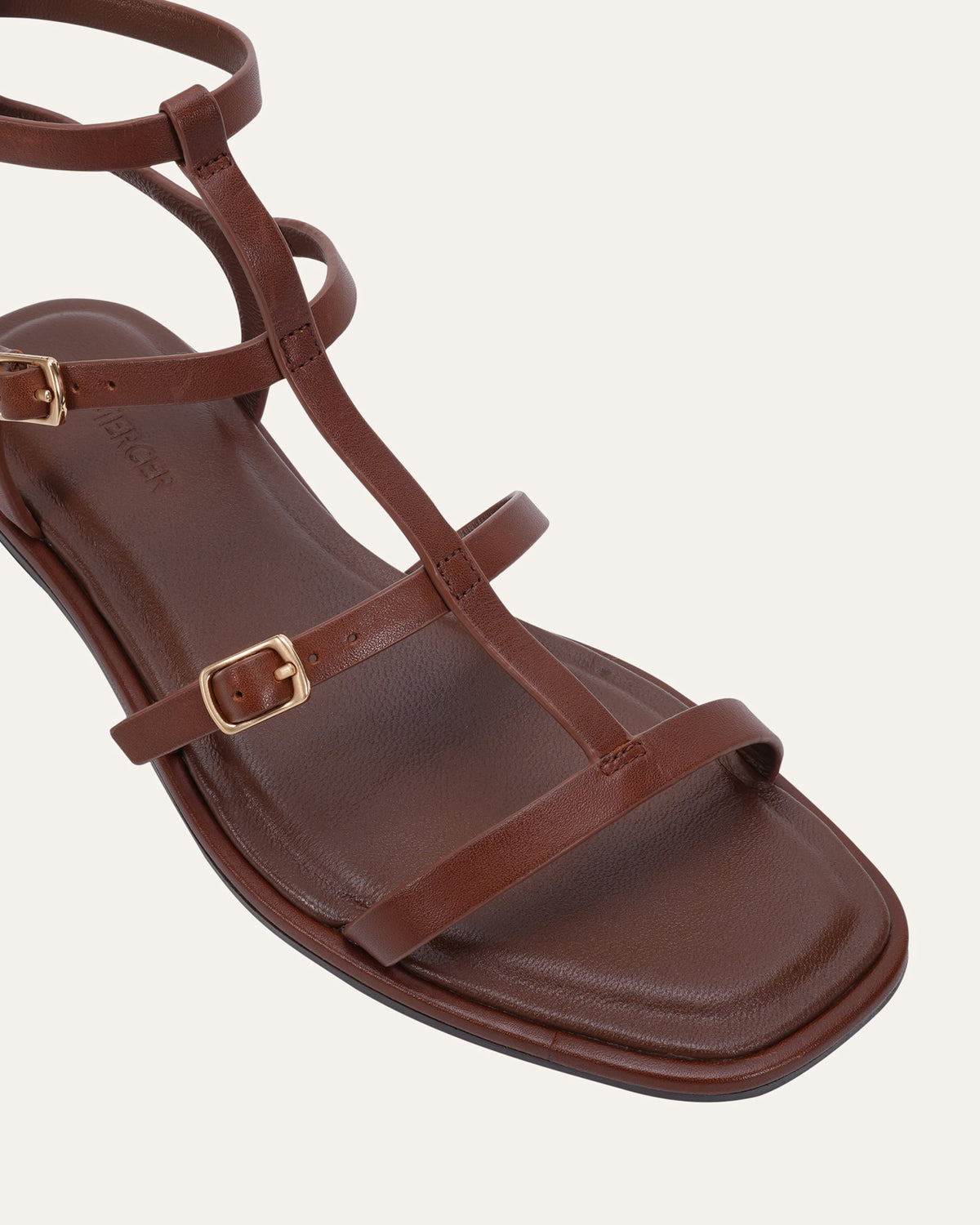 HEWITT FLAT SANDALS PECAN LEATHER