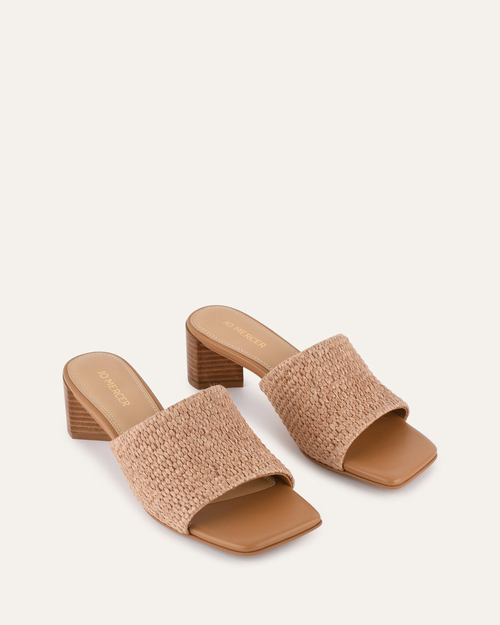 HERBIE MID HEEL SANDALS TAN RAFFIA image