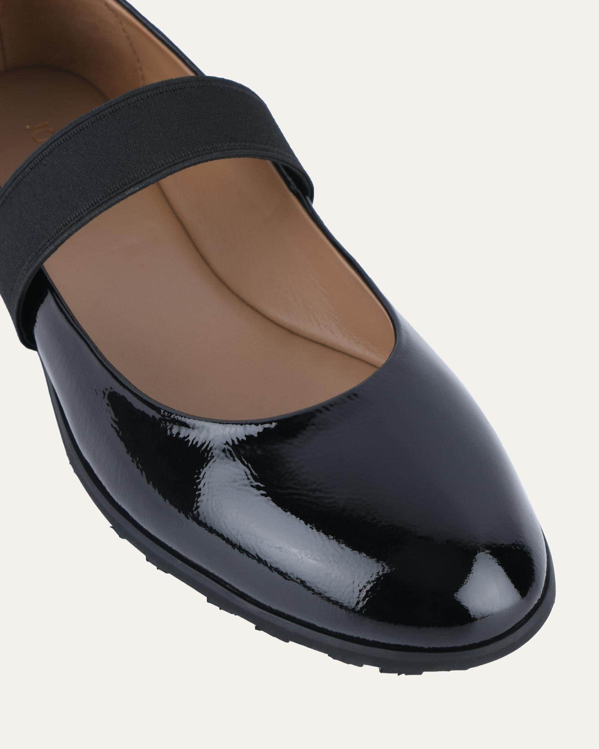 HOPE CASUAL FLATS BLACK CRINKLE PATENT