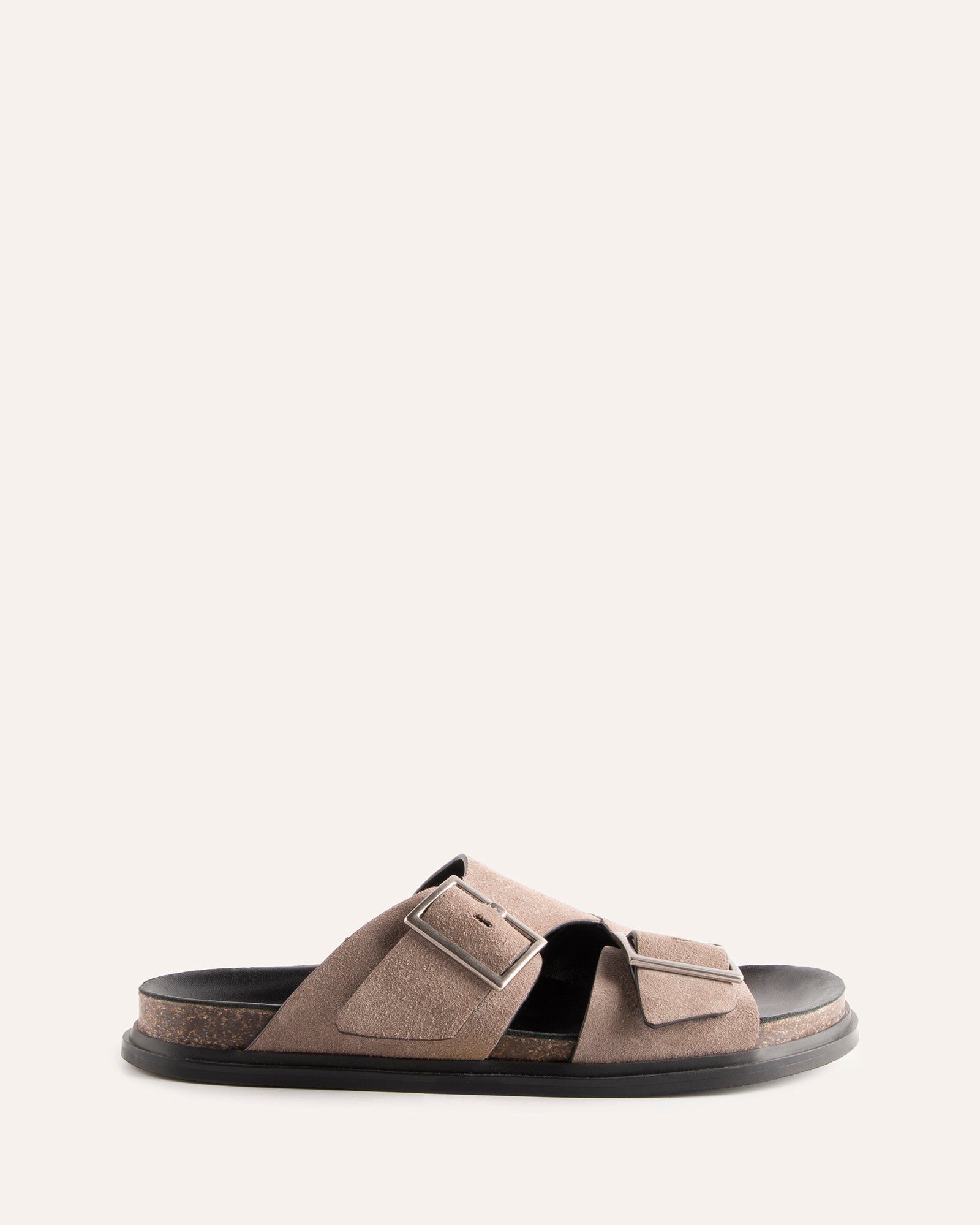 INEZ FLAT SANDALS TAUPE SUEDE