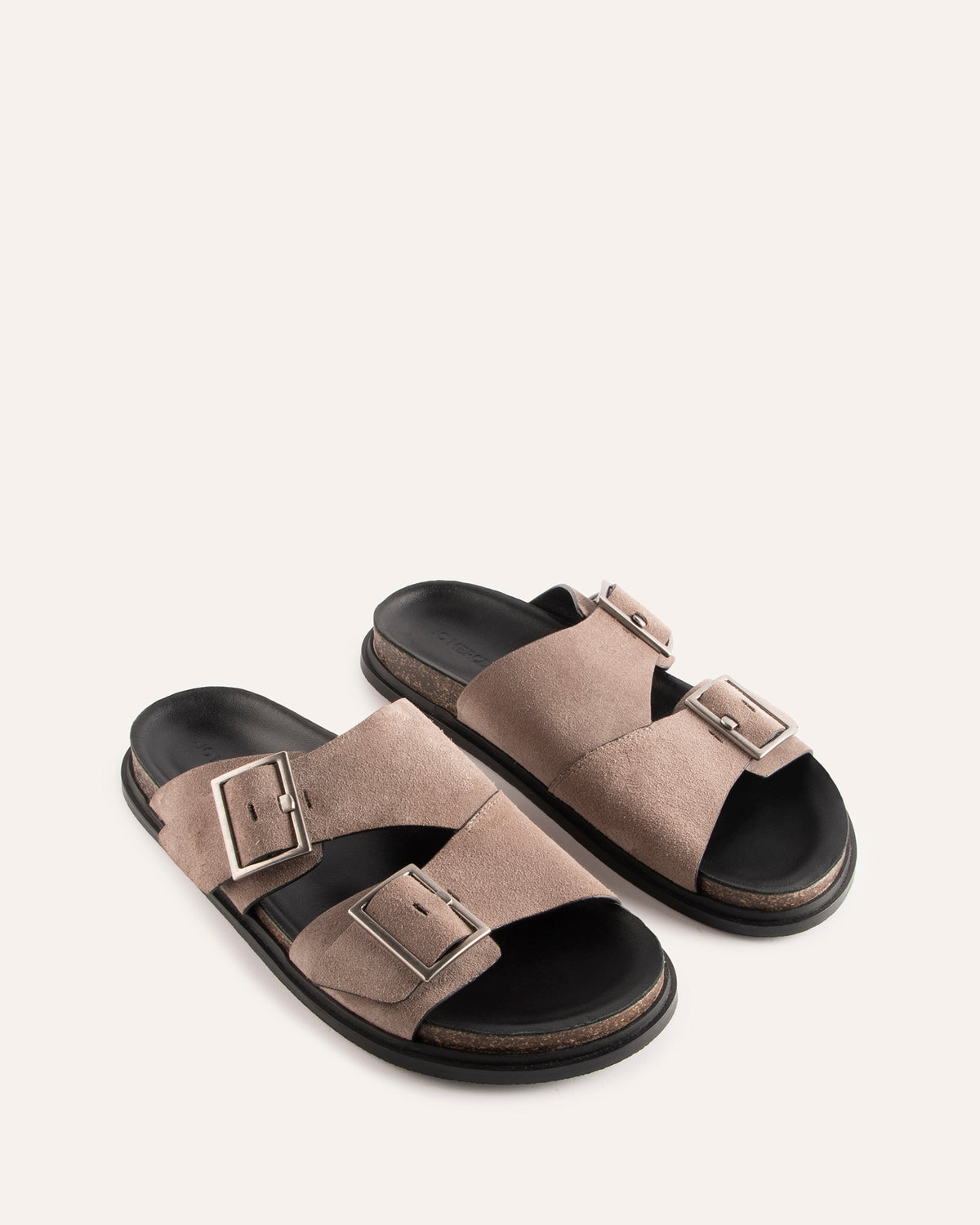 INEZ FLAT SANDALS TAUPE SUEDE